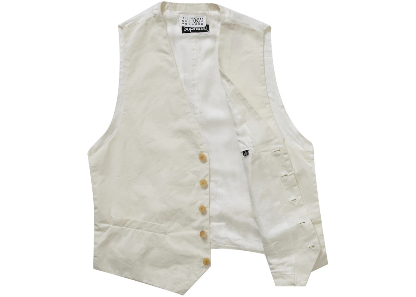 Supreme MM6 Maison Margiela Washed Cotton Suit Vest Cream - 2