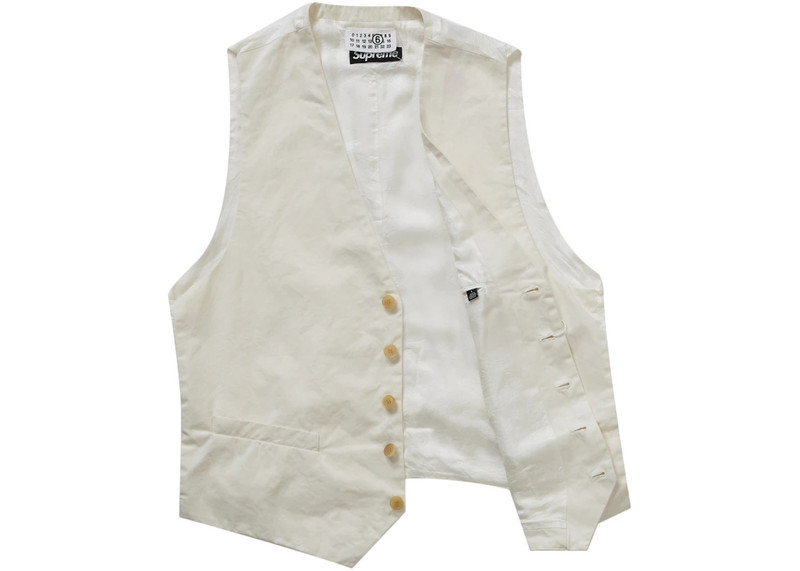 Supreme Supreme MM6 Maison Margiela Washed Cotton Suit Vest Cream outlook