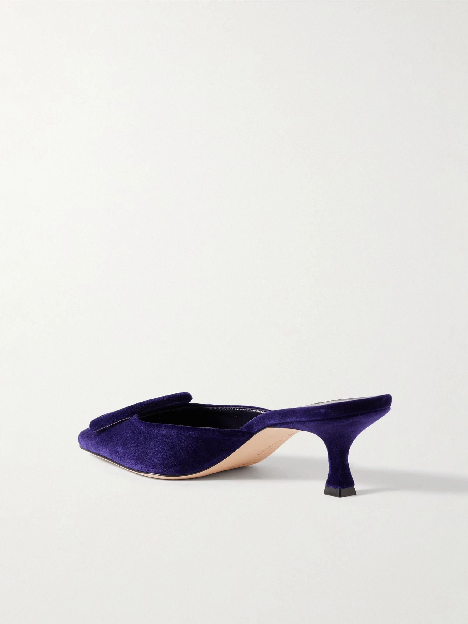 Maysale 50 buckled velvet mules Purple - 3
