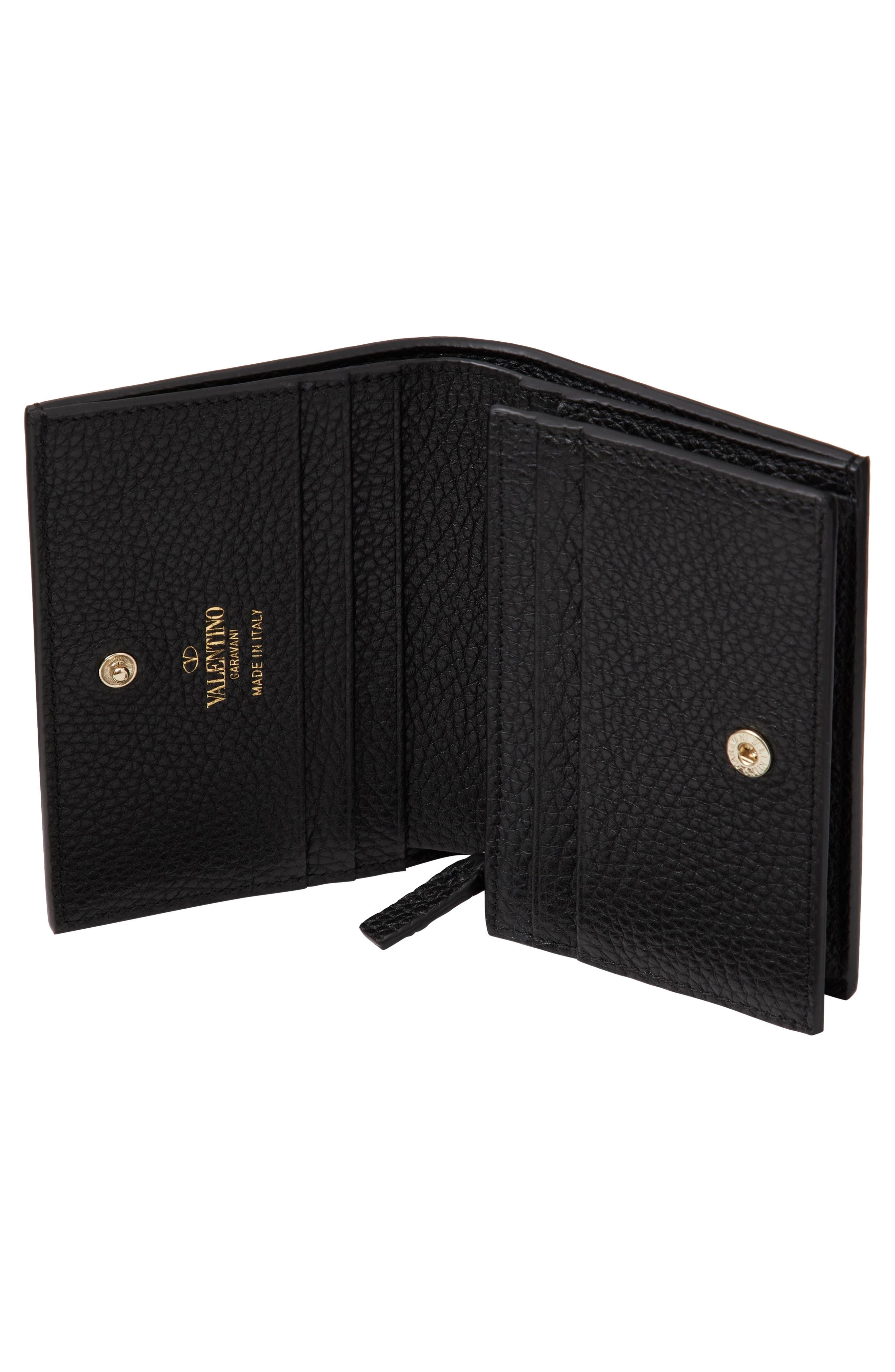 Valentino Garavani Rockstud Leather Bifold French Wallet in Black at Nordstrom - 2