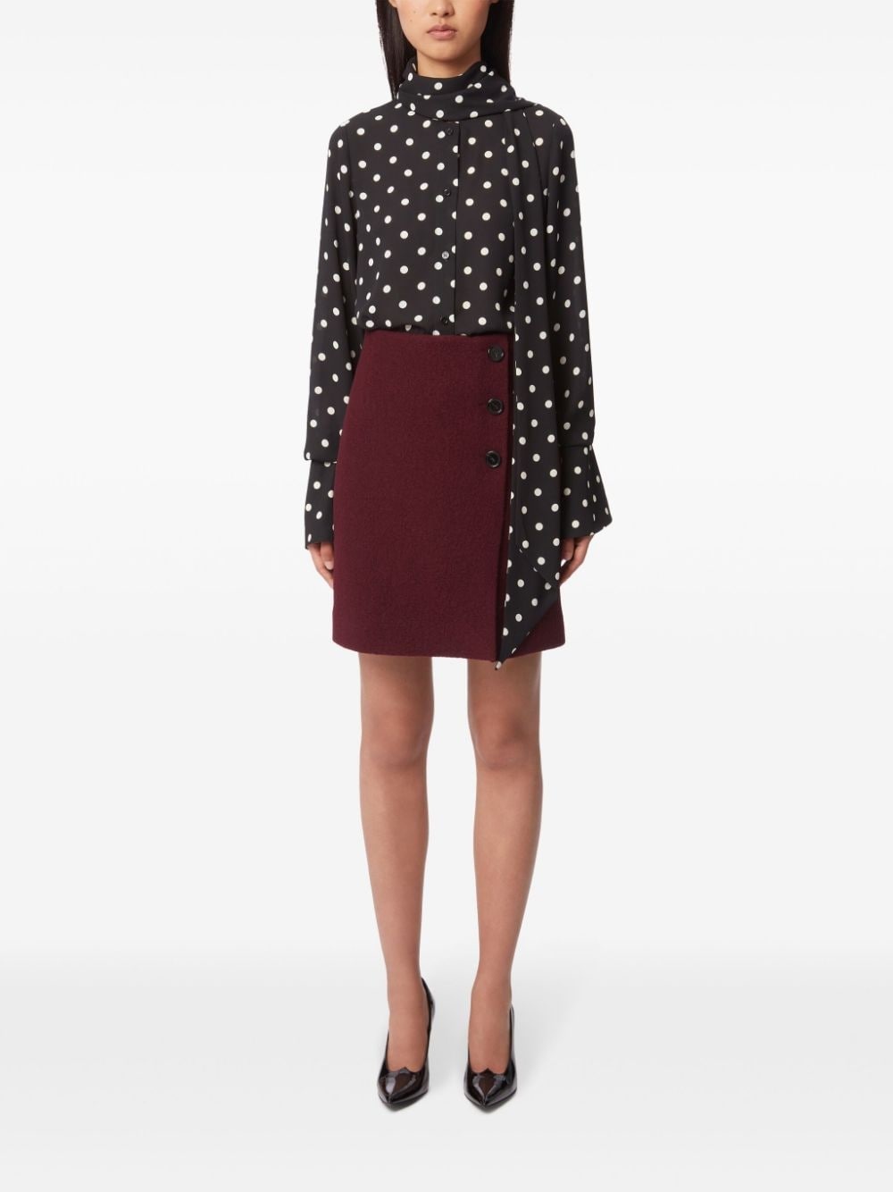 polka-dot pussy-bow shirt - 2
