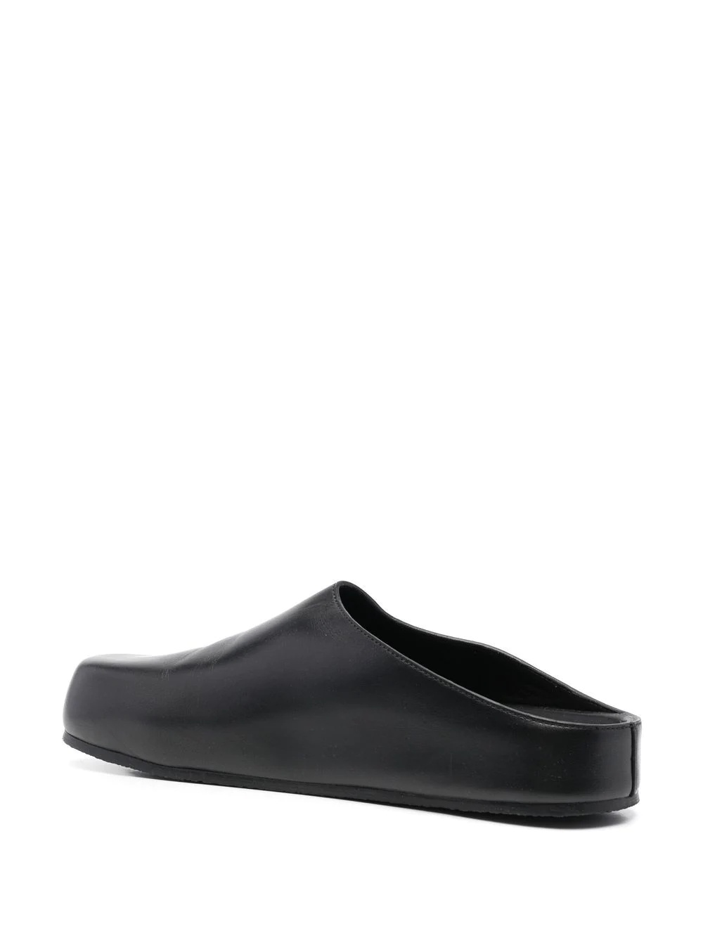 round-toe leather slippers - 3