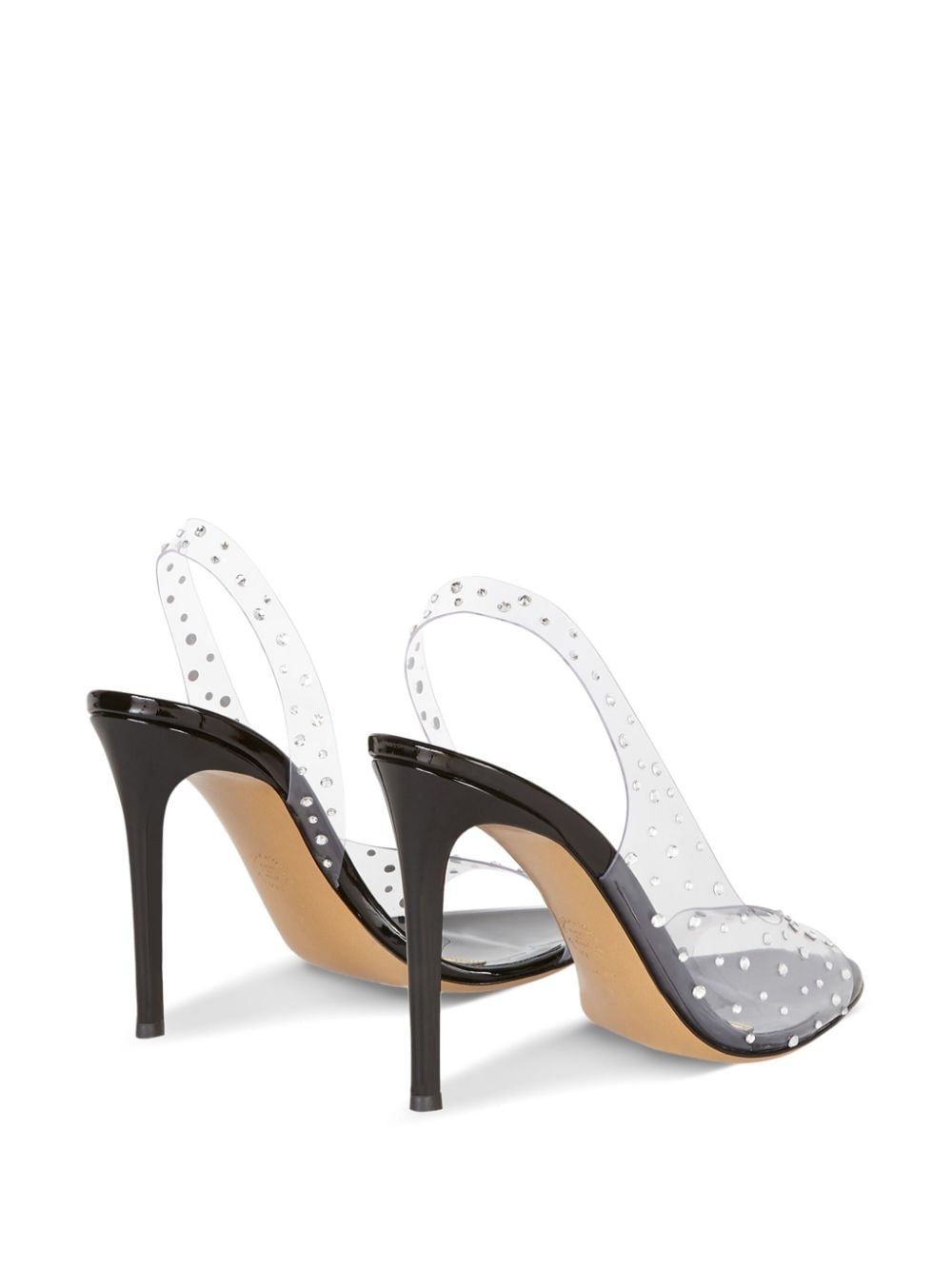 crystal-embellished transparent sandals - 3