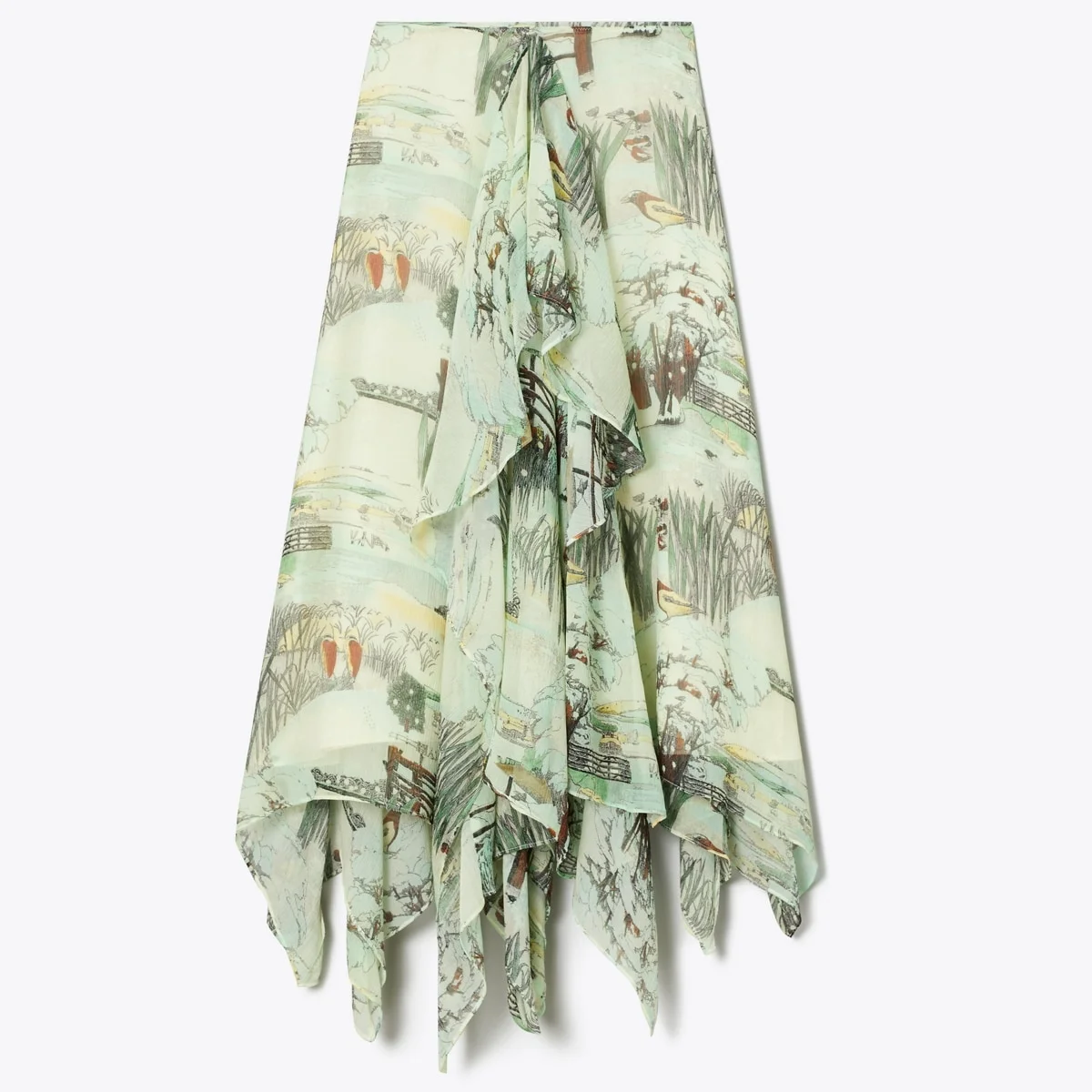 Printed Chiffon Skirt - 1