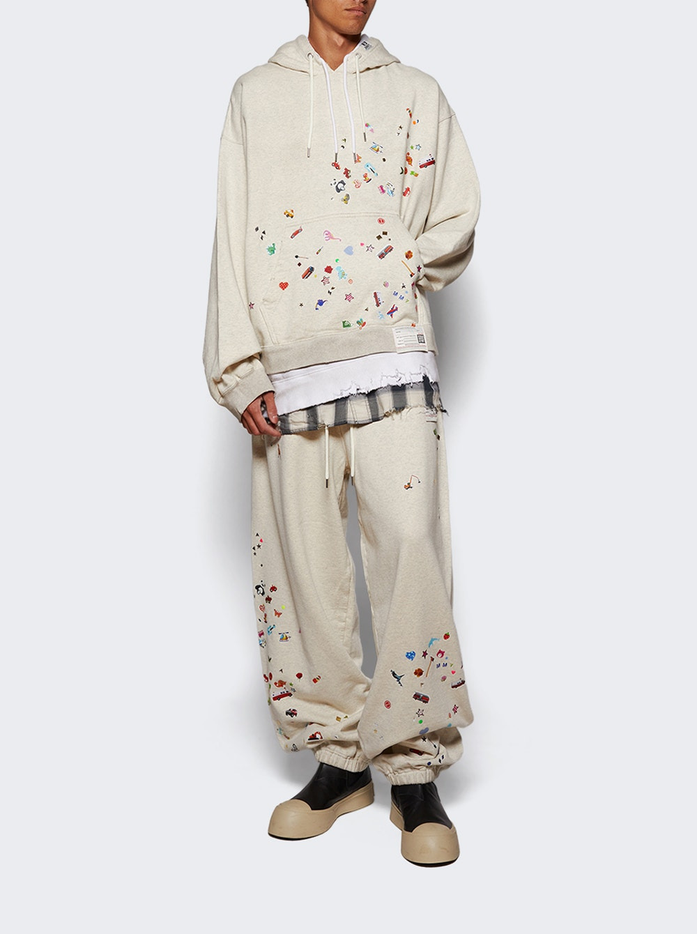Triple Layered Hoodie White - 5