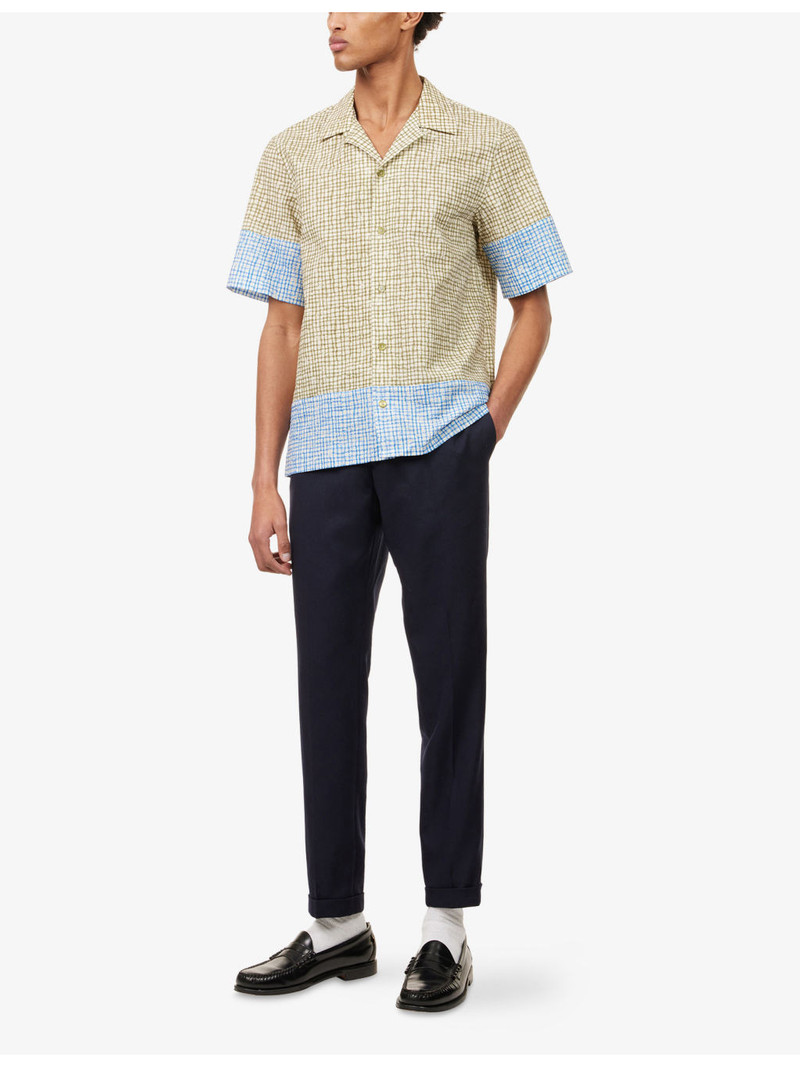 Paul Smith Colour-Block Checked Cotton Shirt outlook
