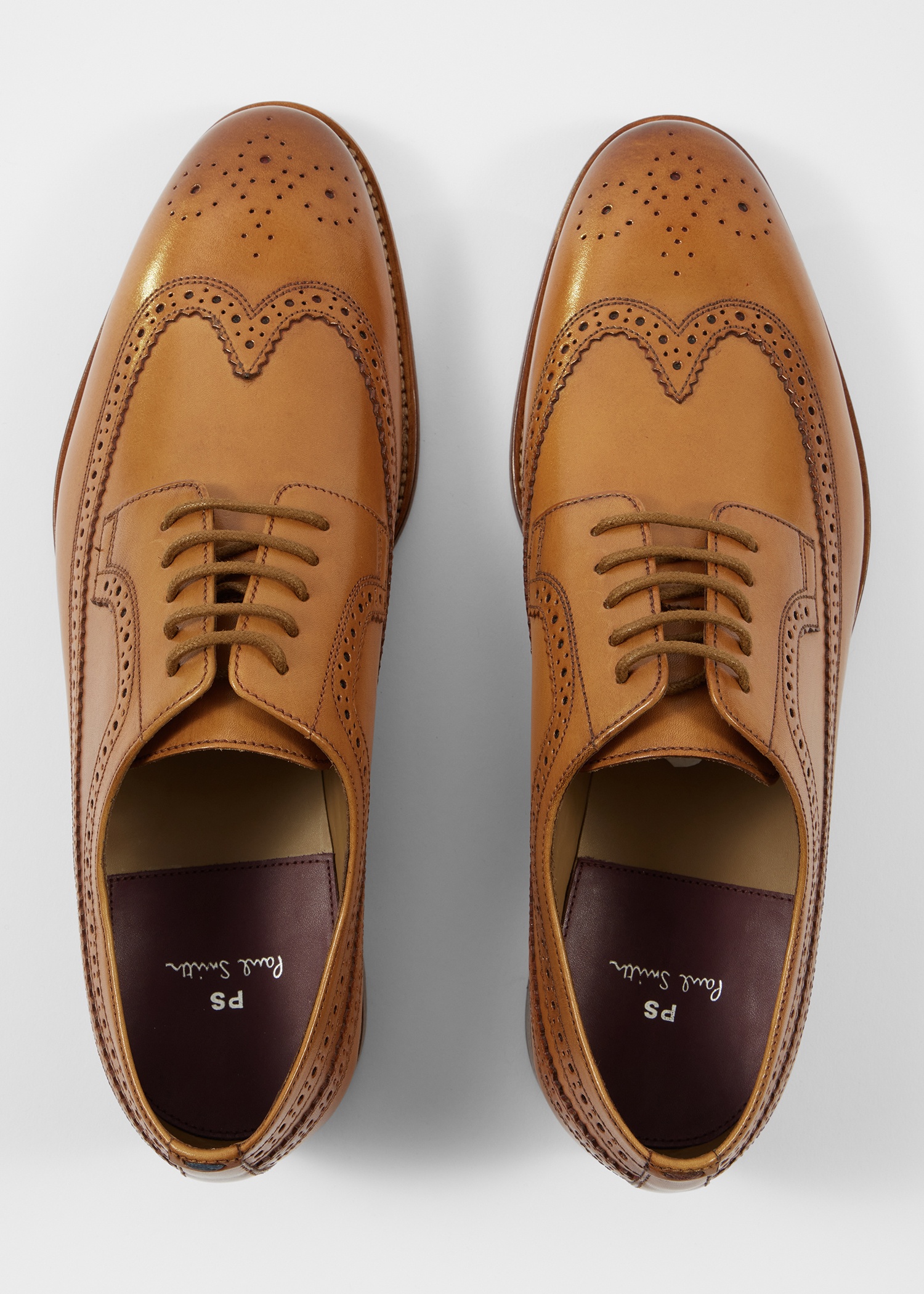 Tan Leather 'Collins' Brogues - 3