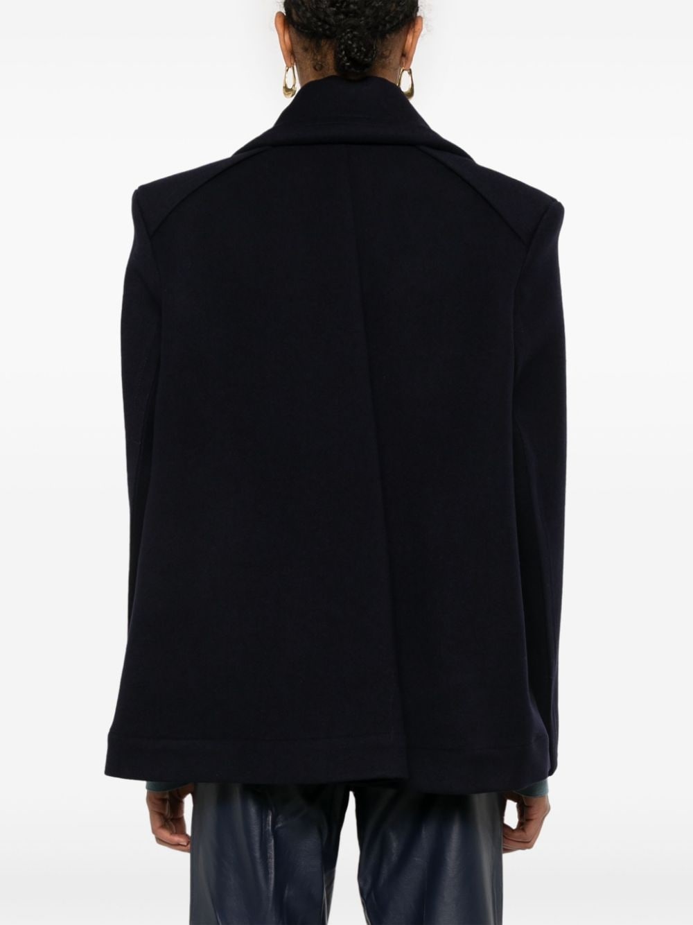 pointed-shoulder peacoat - 4