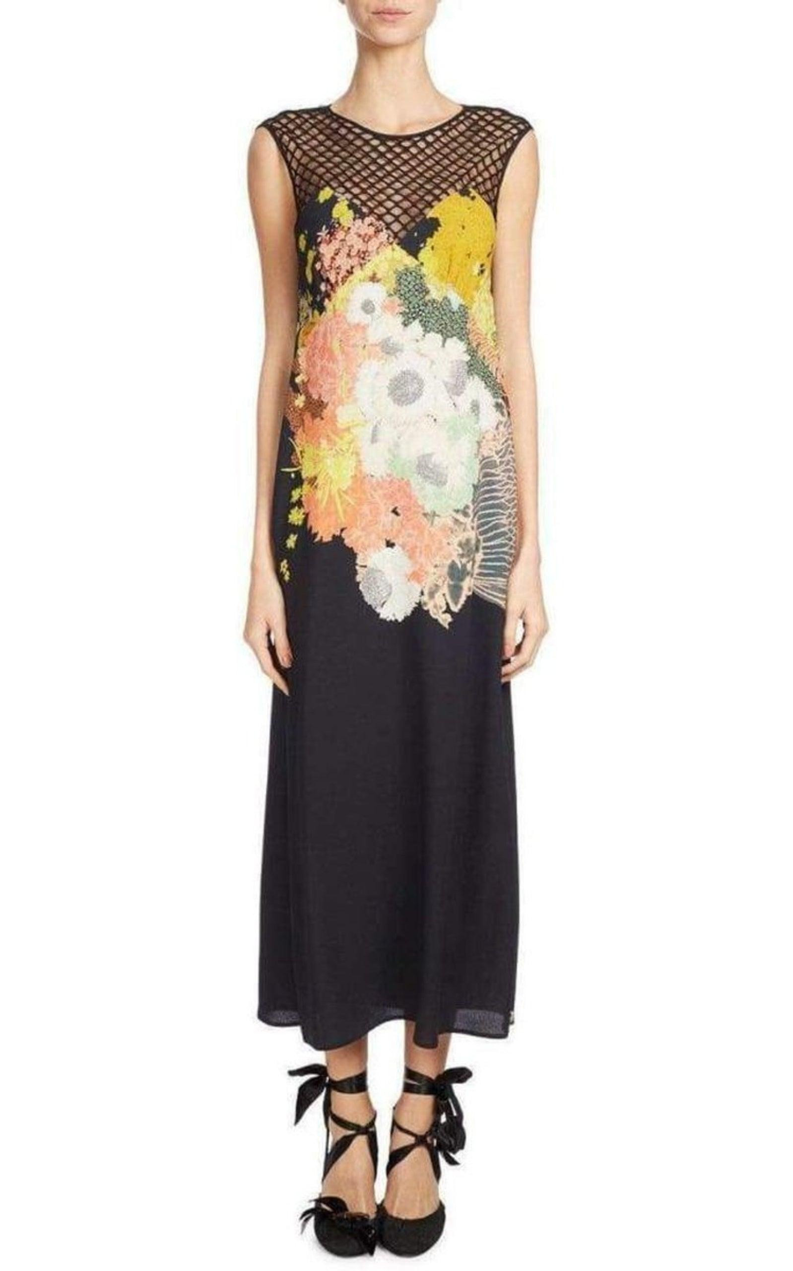 Mesh-Yoke Maxi Dress - 3