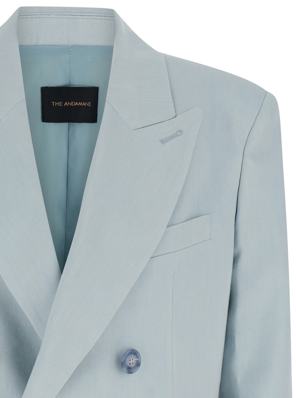 THE ANDAMANE - The Andamane Women Light Blue Single-Breasted Blazer In Linen Stretch Woman - 3