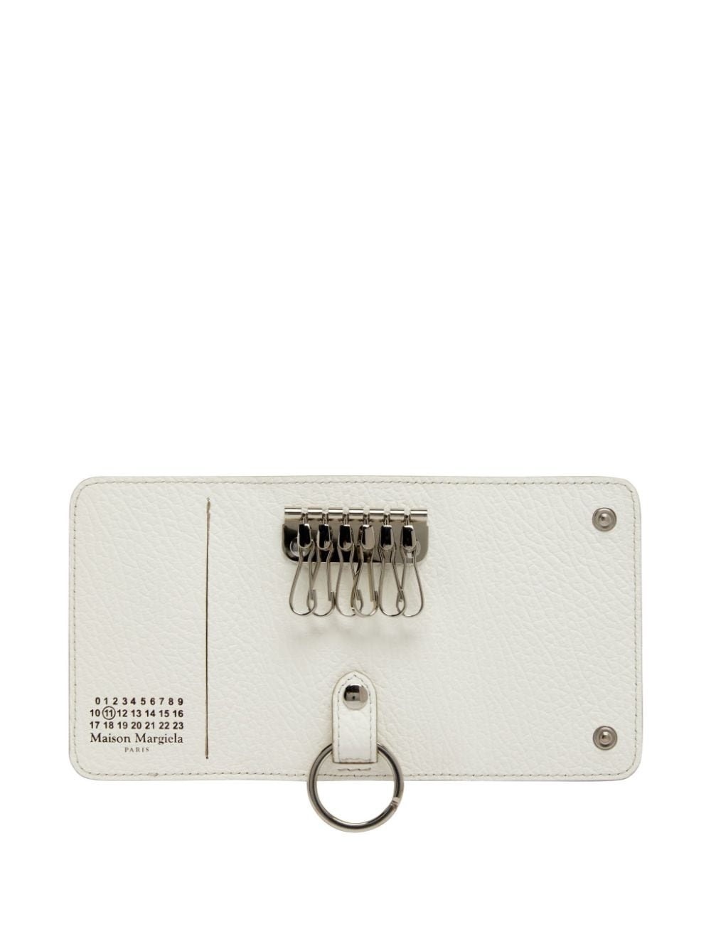 grained leather keyring - 3