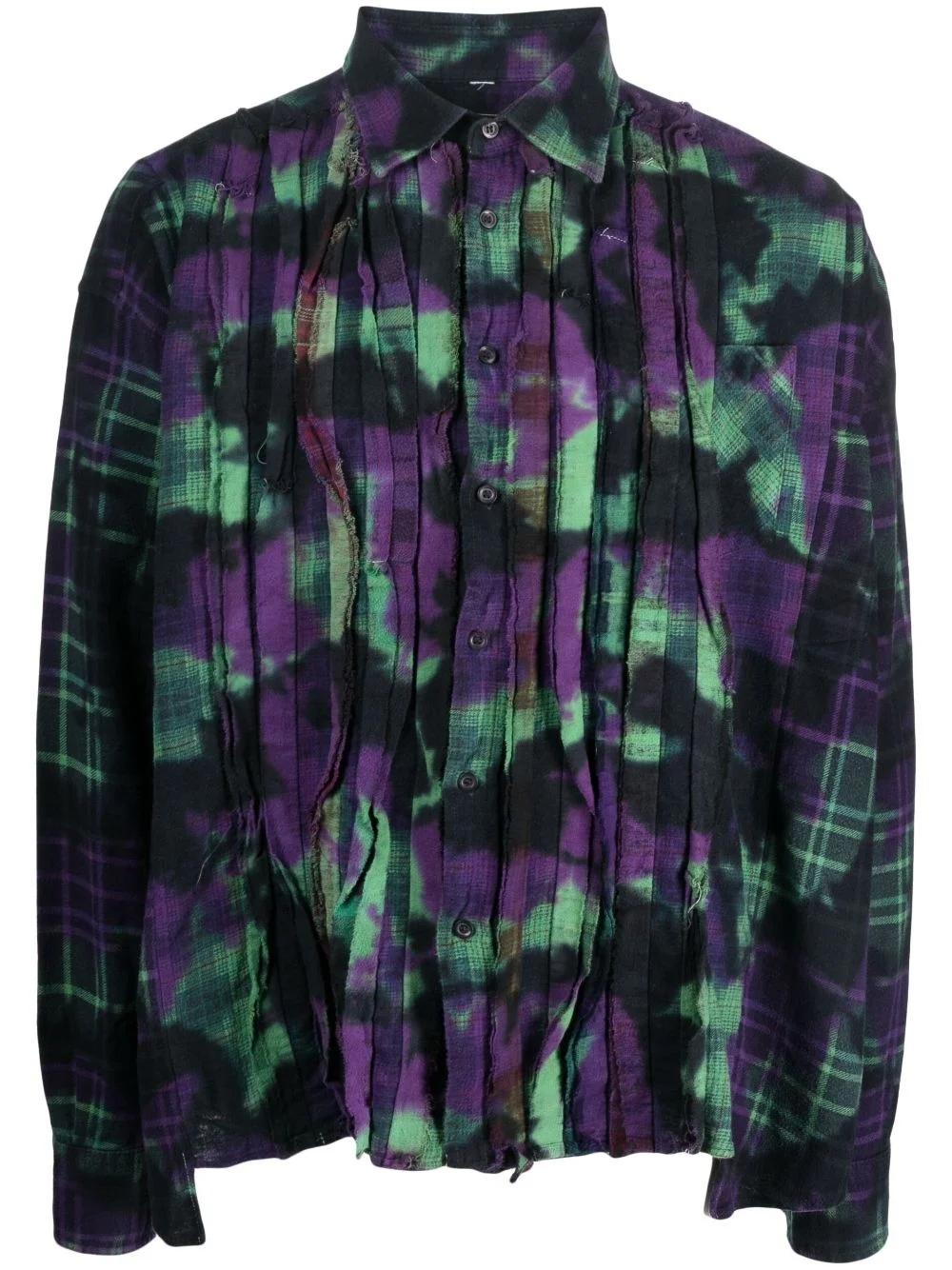 tie-dye pattern flannel shirt - 1