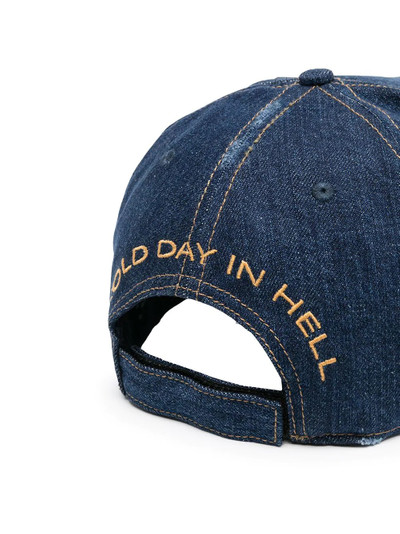 PHILIPP PLEIN logo-embroidered denim baseball cap outlook