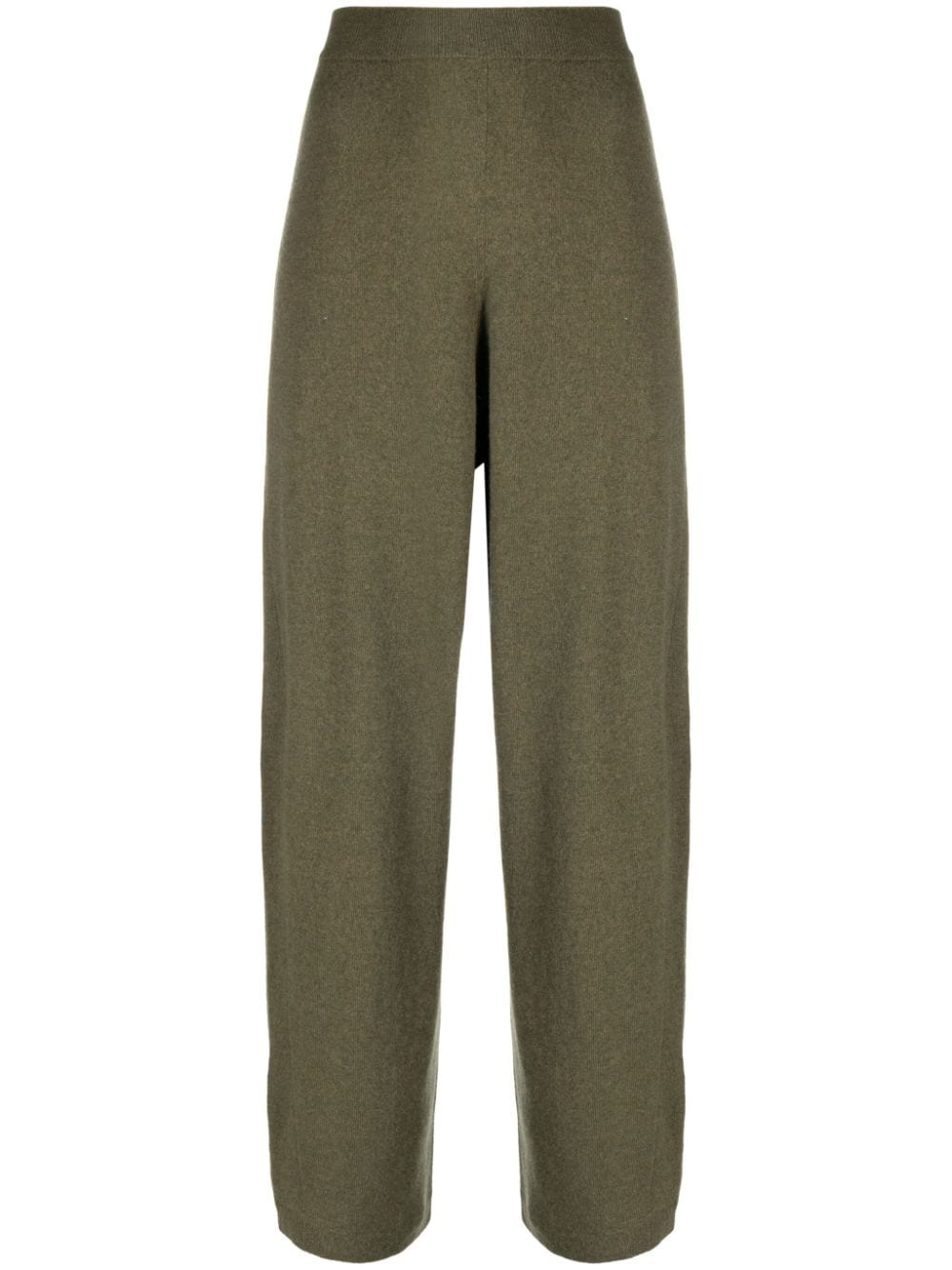 wool-blend knitted trousers - 1