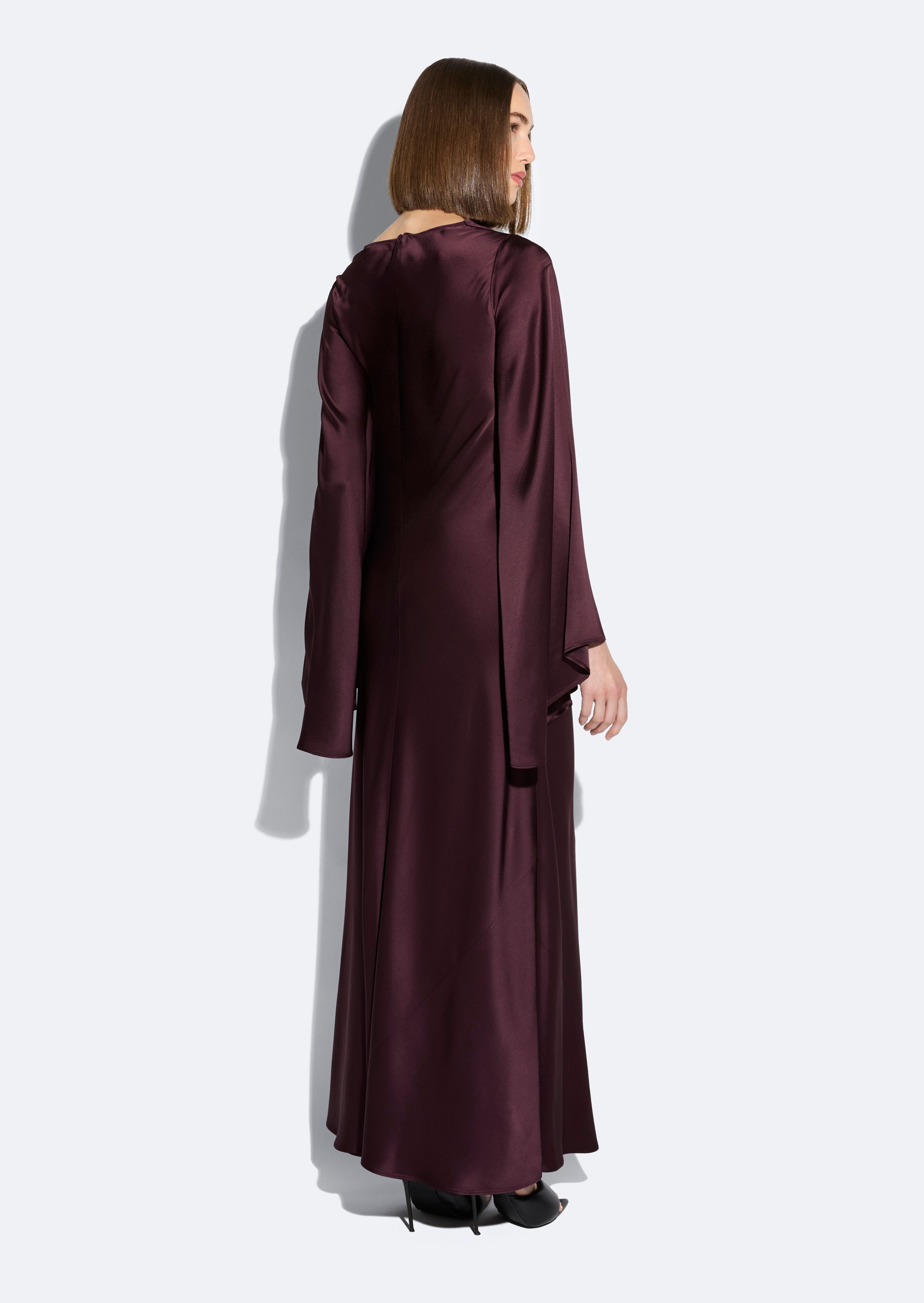 Satin Cowl Neck Gown - 3