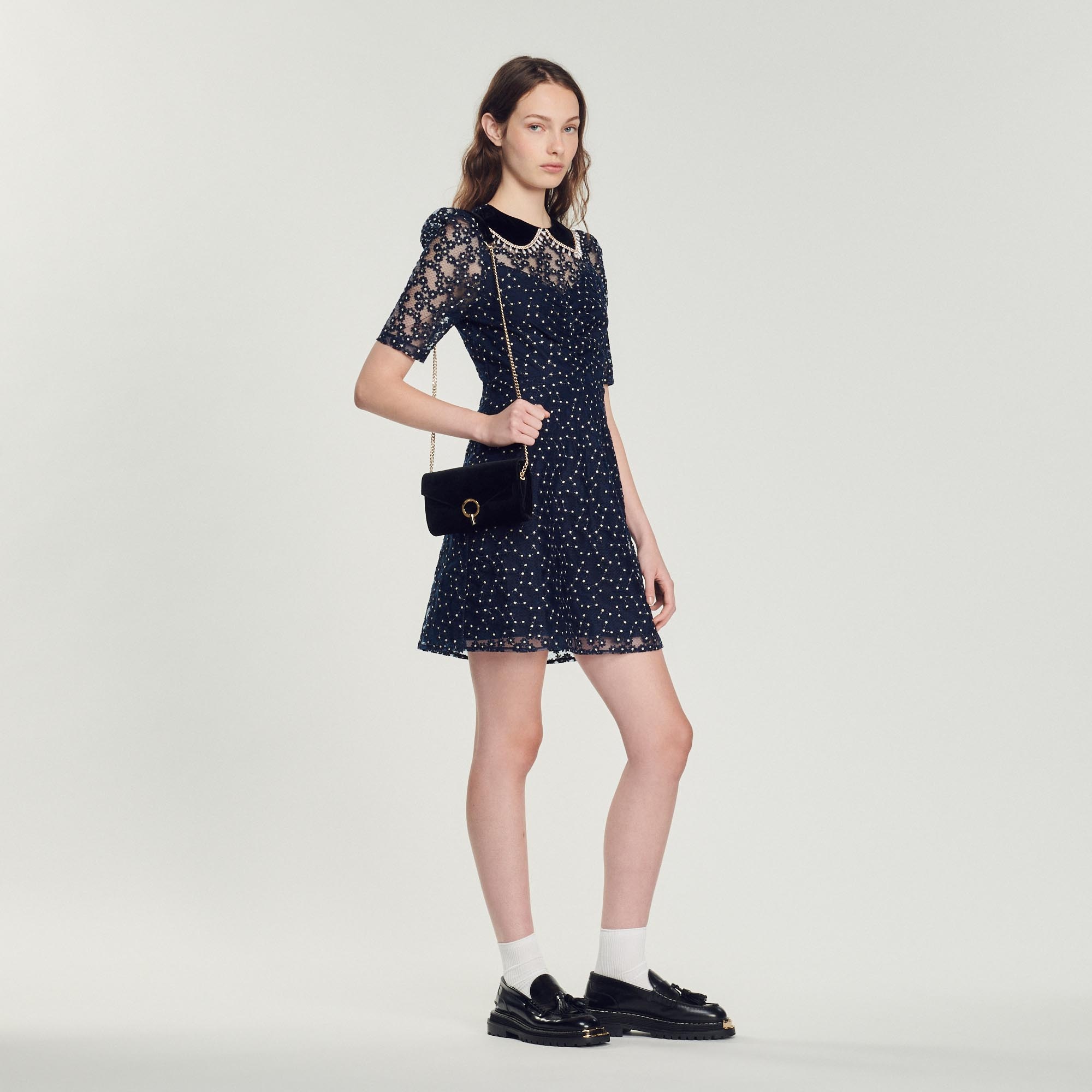 Short dress with Peter Pan collar - 5