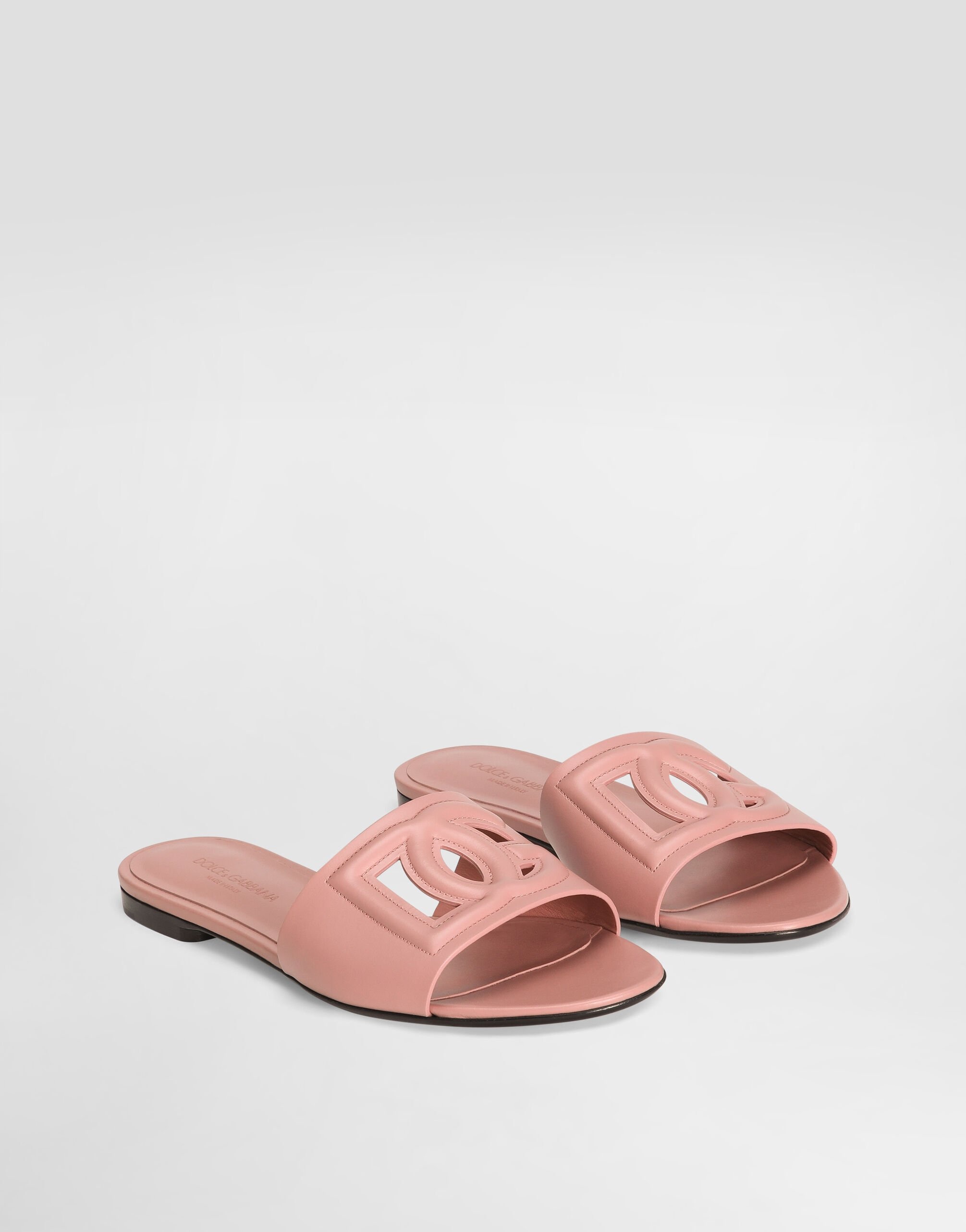 Calfskin sliders with DG logo - 2