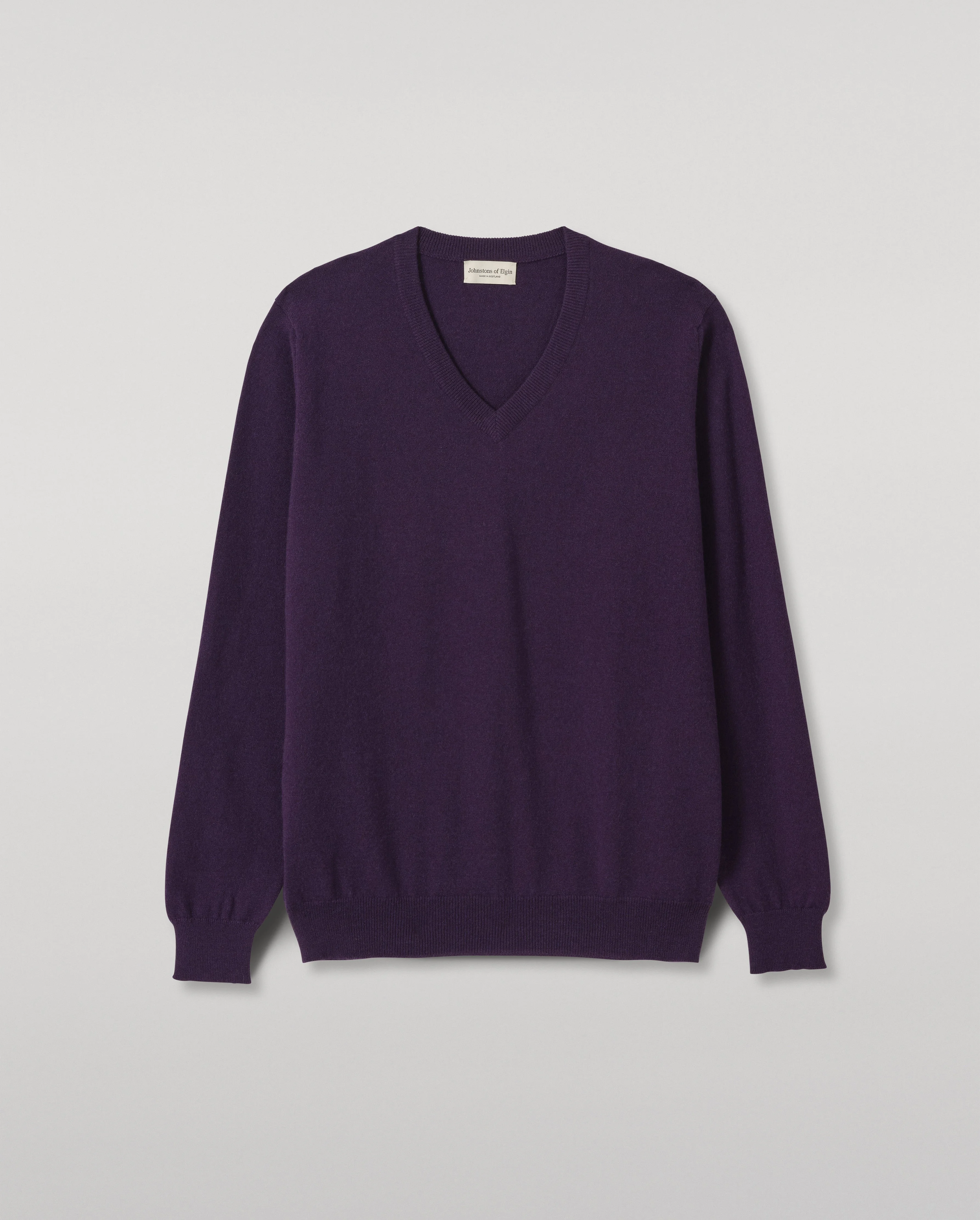 Reuben Purple Cashmere Crew Jumper - 1