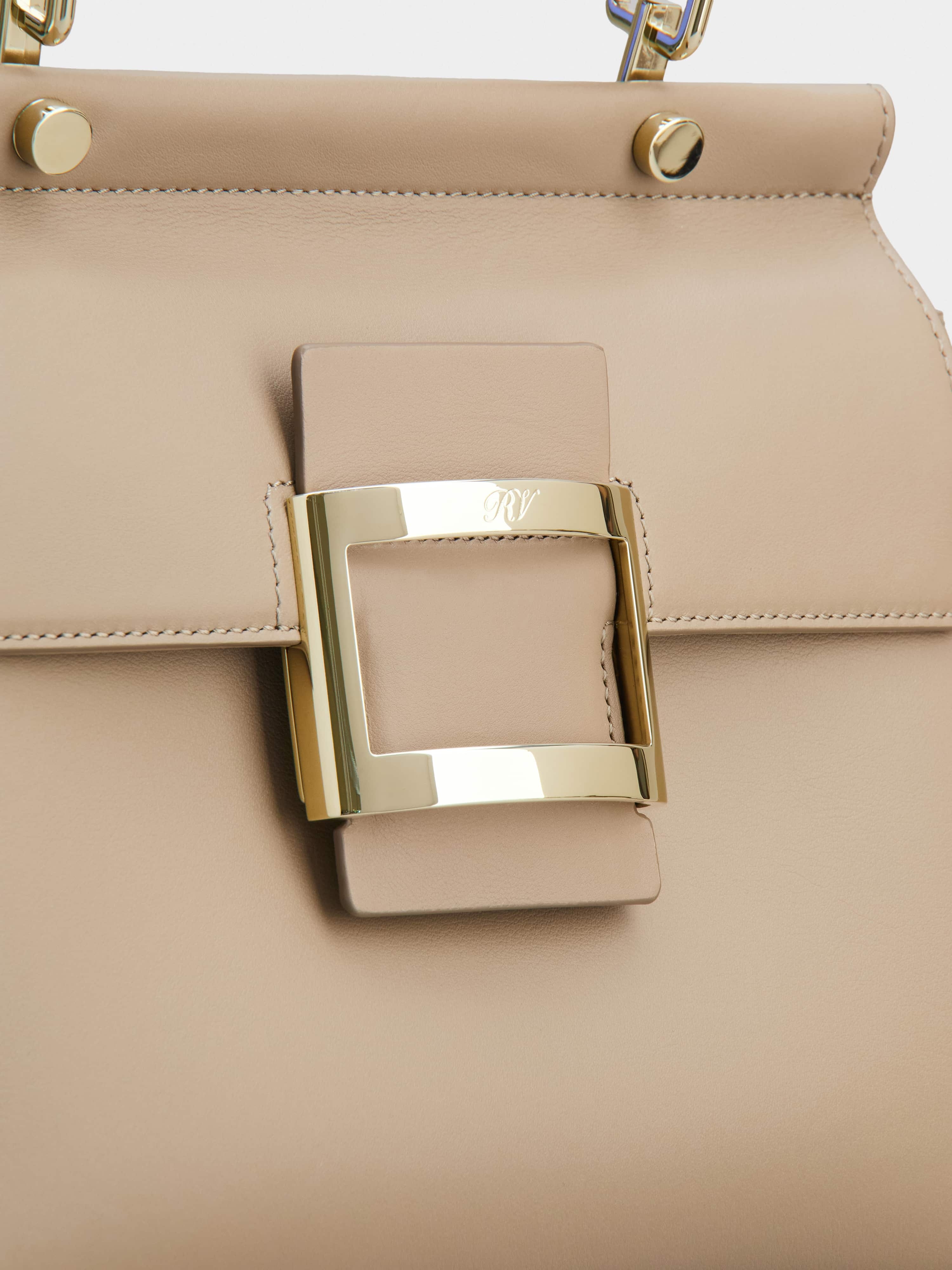 Viv' Cabas Metal Buckle Bag in Leather - 7