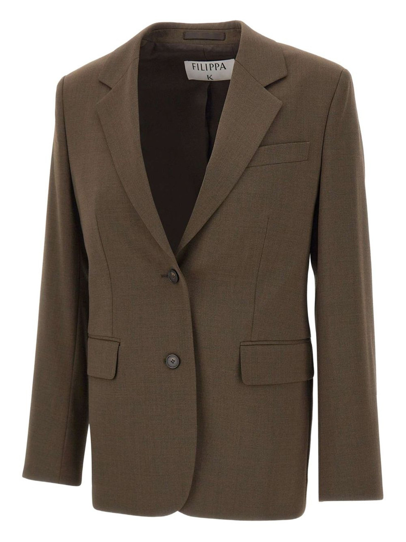 Delilah padded-shoulder two-button blazer 1