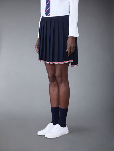 Thom Browne Full Needle Stitch Merino Wool Tipping Pleated Mini Skirt outlook