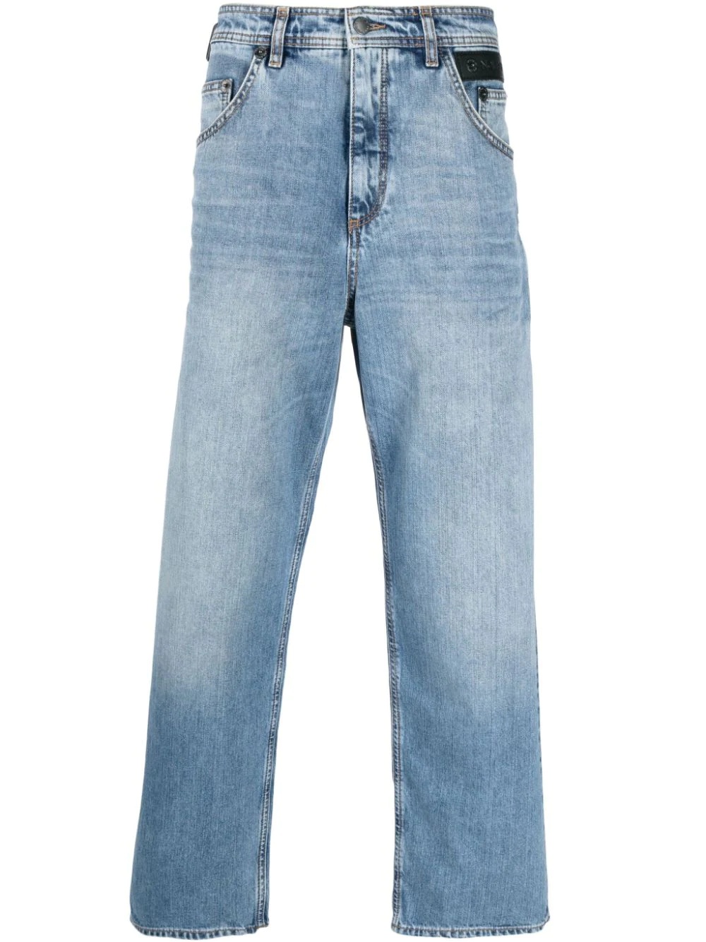 logo-patch straight-leg jeans - 1