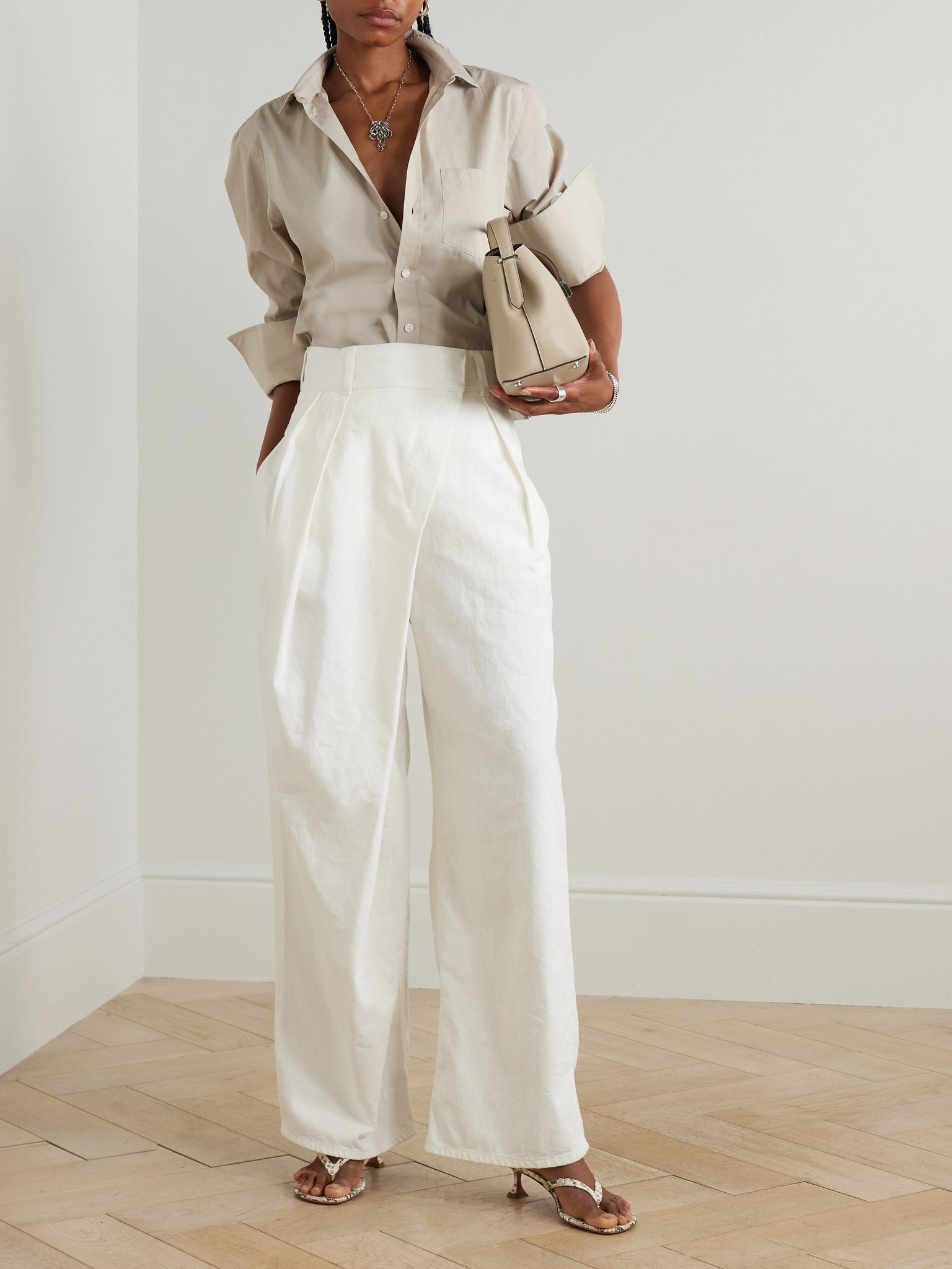 Cotton-poplin shirt Beige - 2