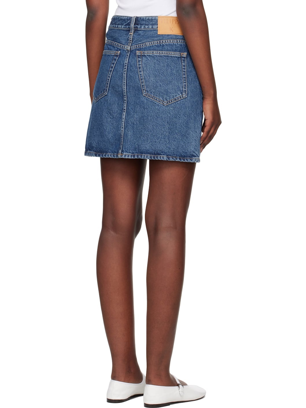 Blue Patch Pocket Denim Miniskirt - 3