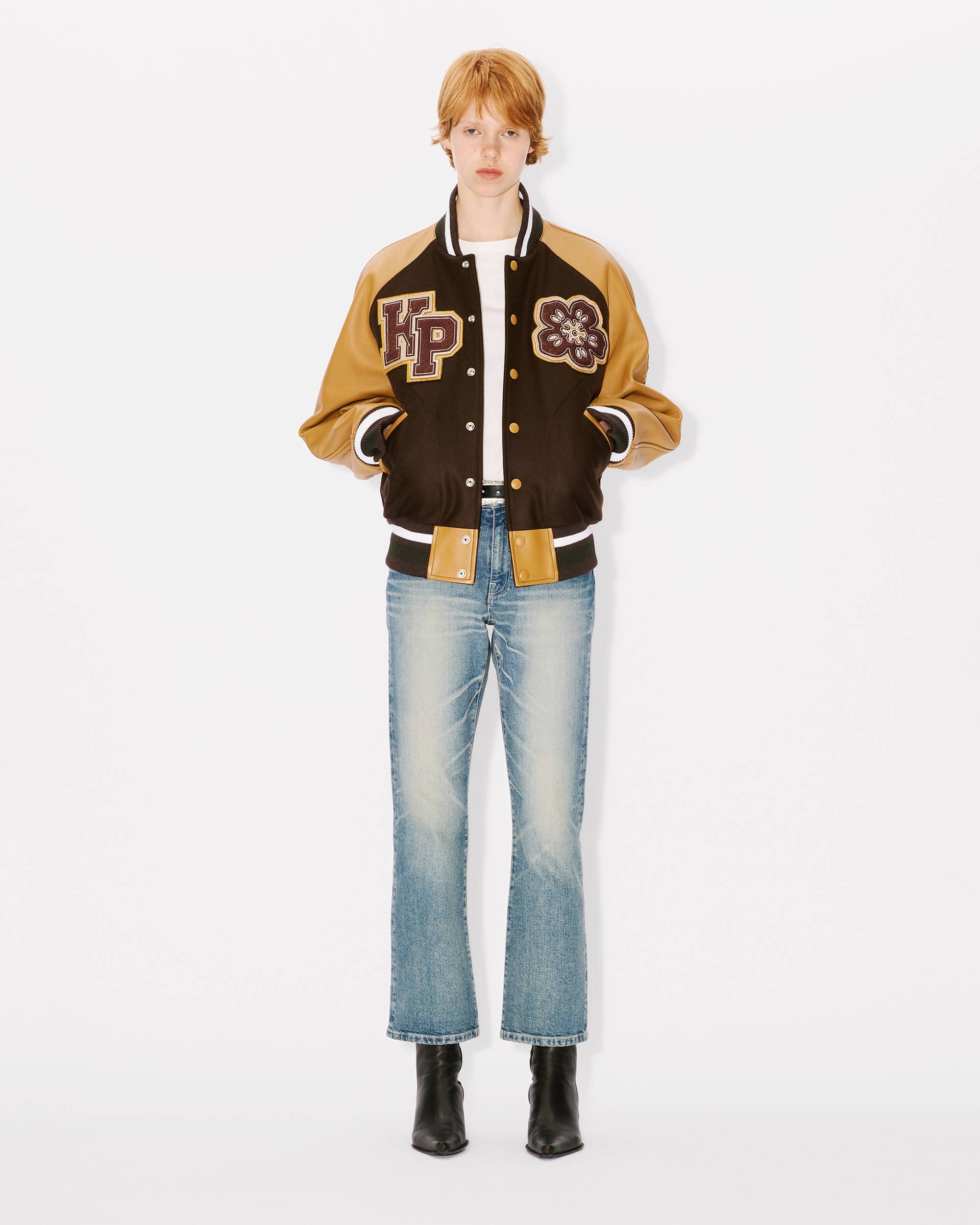 KENZO 'Boke Flower' genderless Varsity jacket in wool and