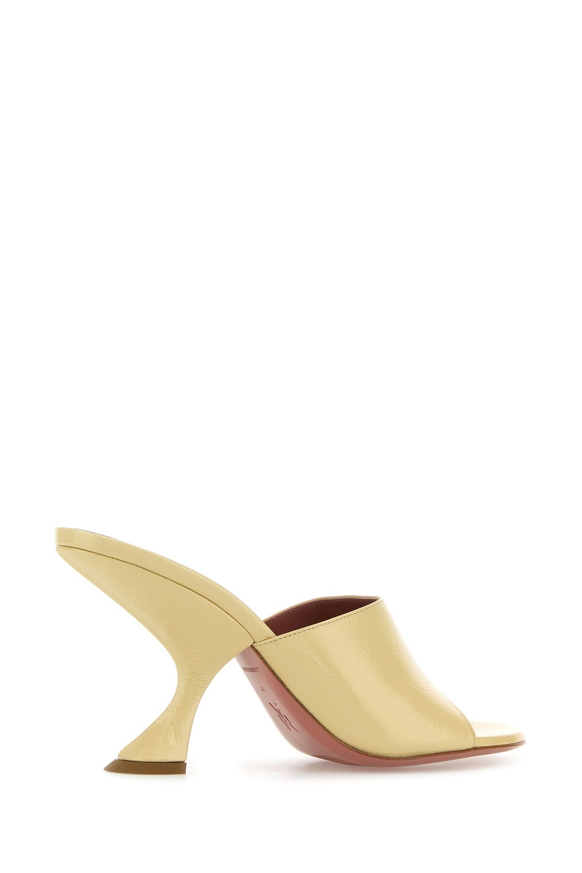 Pastel yellow leather Taylor mules - 3