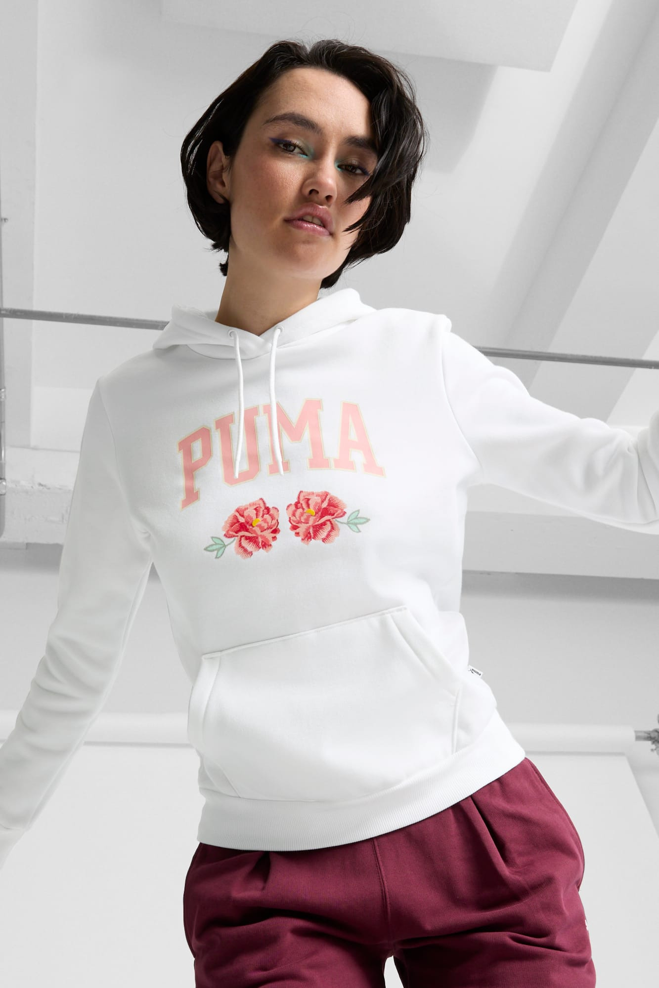 Faux Embroidered Floral Women's Hoodie - 3