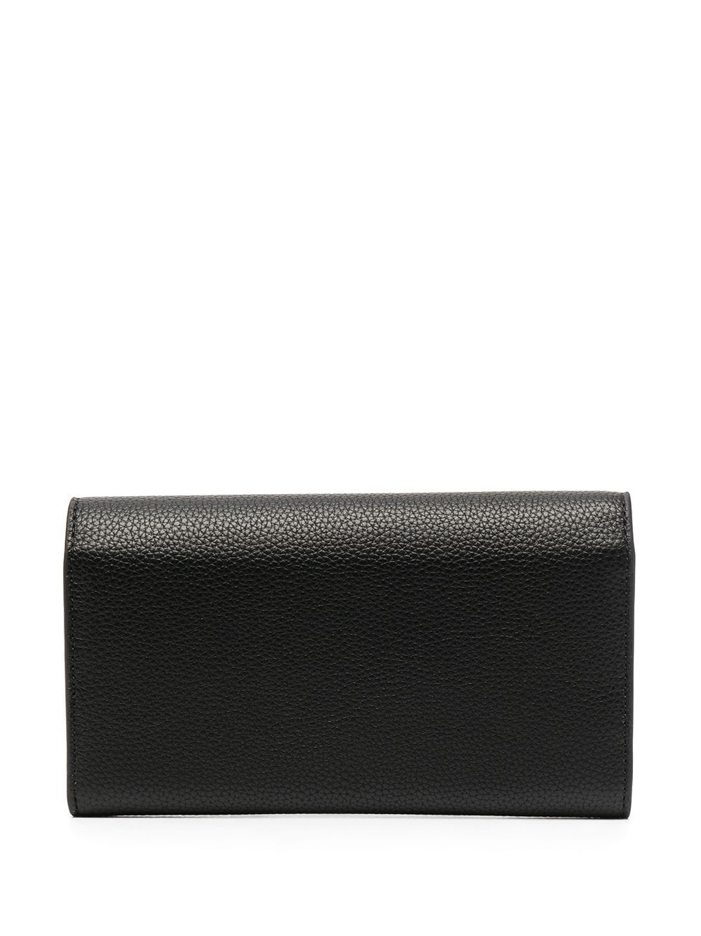 embossed logo pebbled-effect wallet - 2