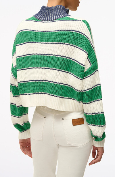 STAUD Stripe Crop Cotton Blend Sweater outlook