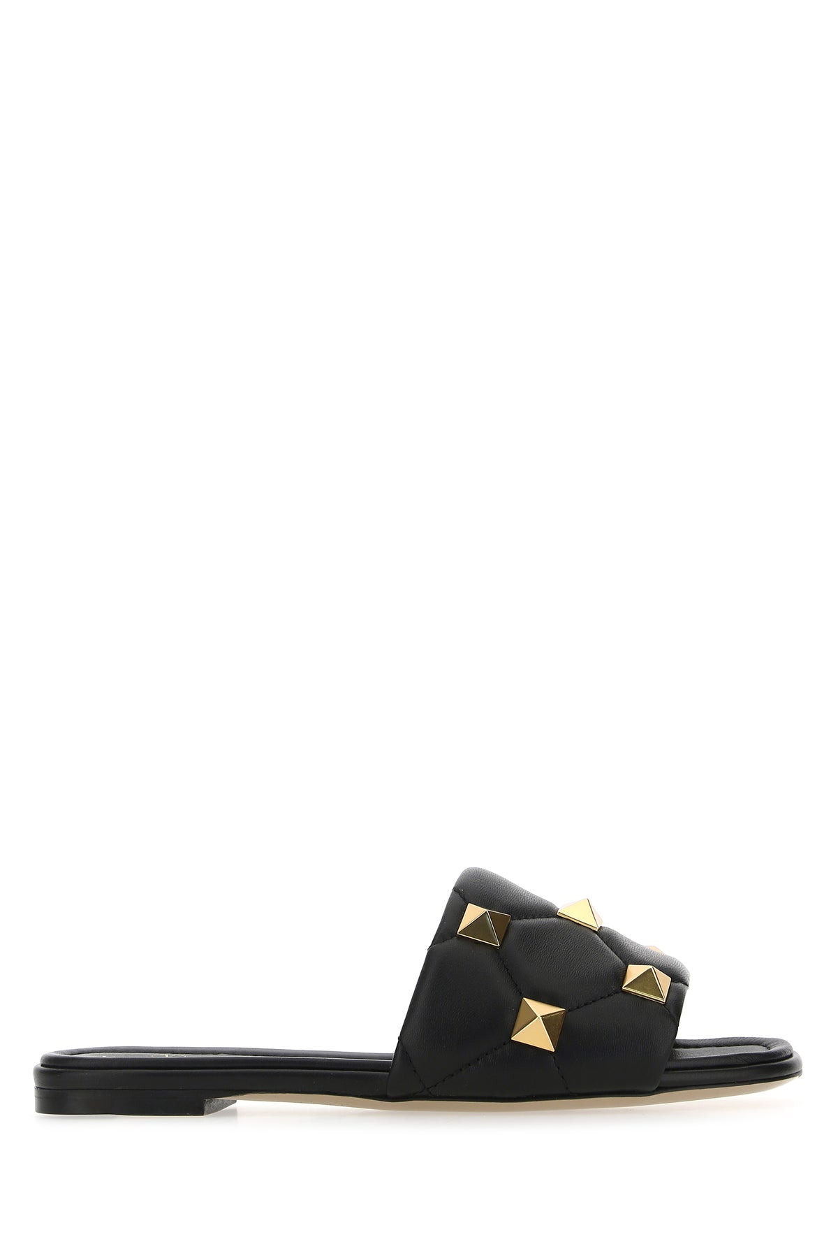 Black nappa leather Roman Stud slippers - 1