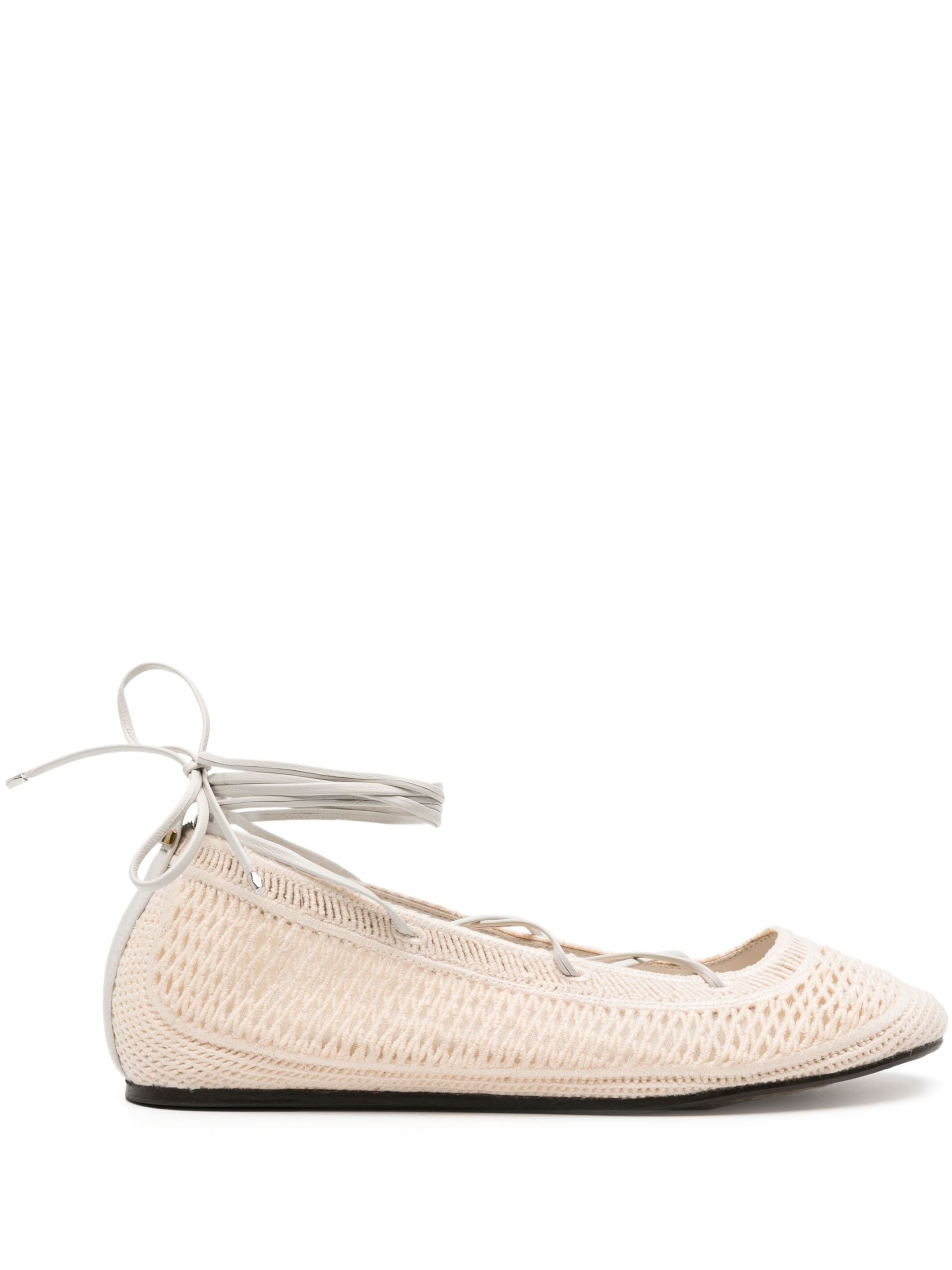 Neutral Belna Openwork Ballerina Shoes - 1