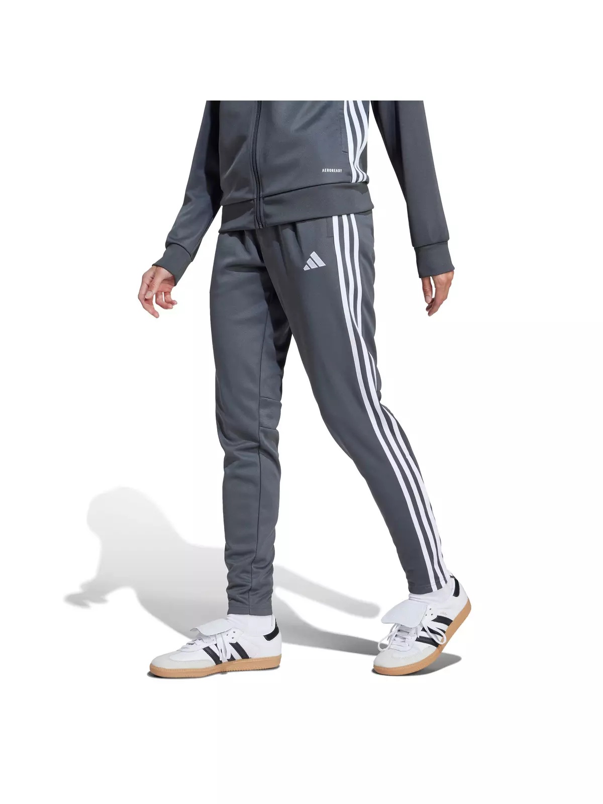 Women's Tiro 25 Essentials Training Tracksuit Bottoms -Grey/White - 3