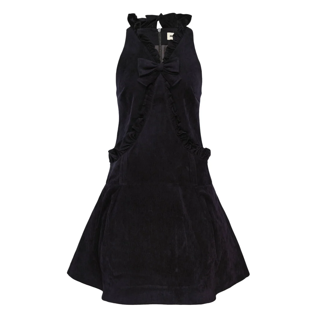 Ruffled Bow Mini Dress - 1