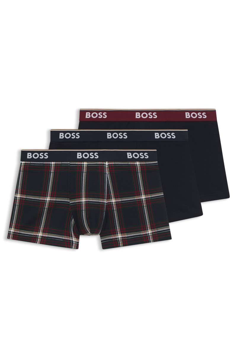 THREE-PACK OF STRETCH-COTTON TRUNKS WITH LOGO WAISTBAND 1