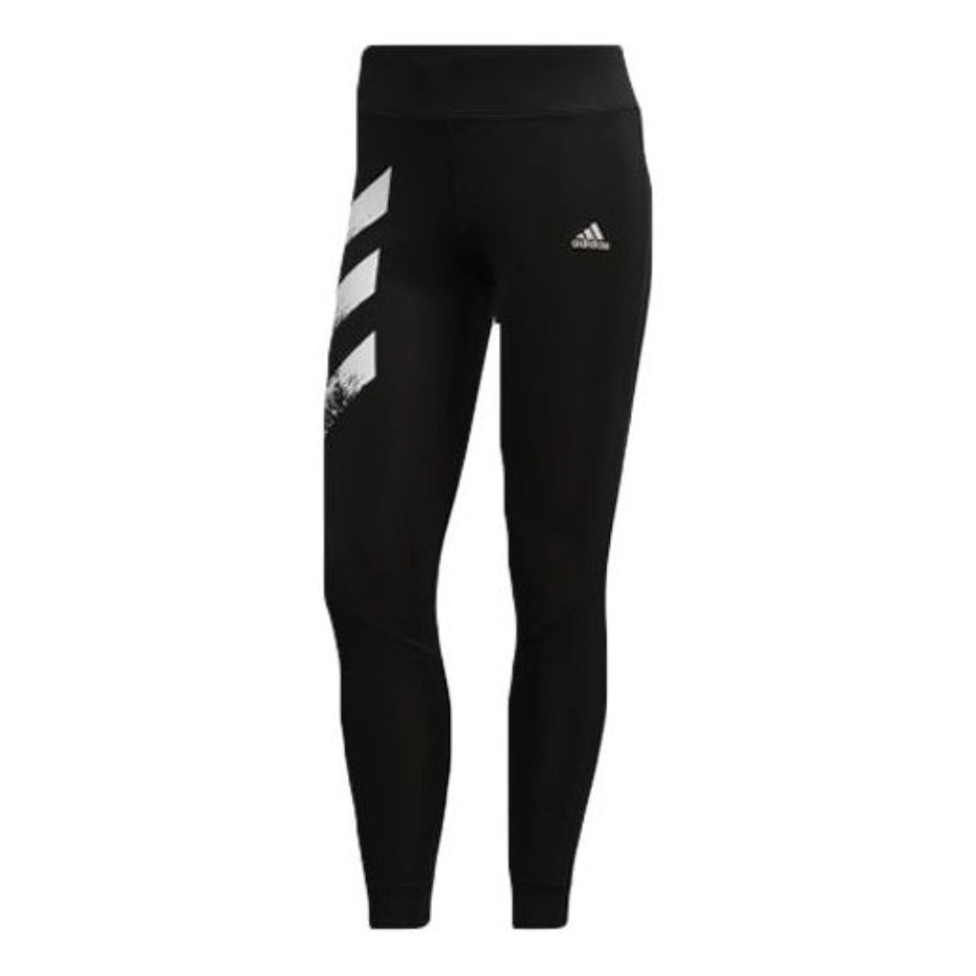 (WMNS) adidas Own The Run 3-Stripes Fast Tights Asia Sizing 'Black White' FP7539 - 1