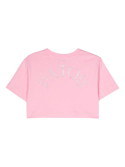 PATOU logo-embellished cotton cropped T-shirt outlook