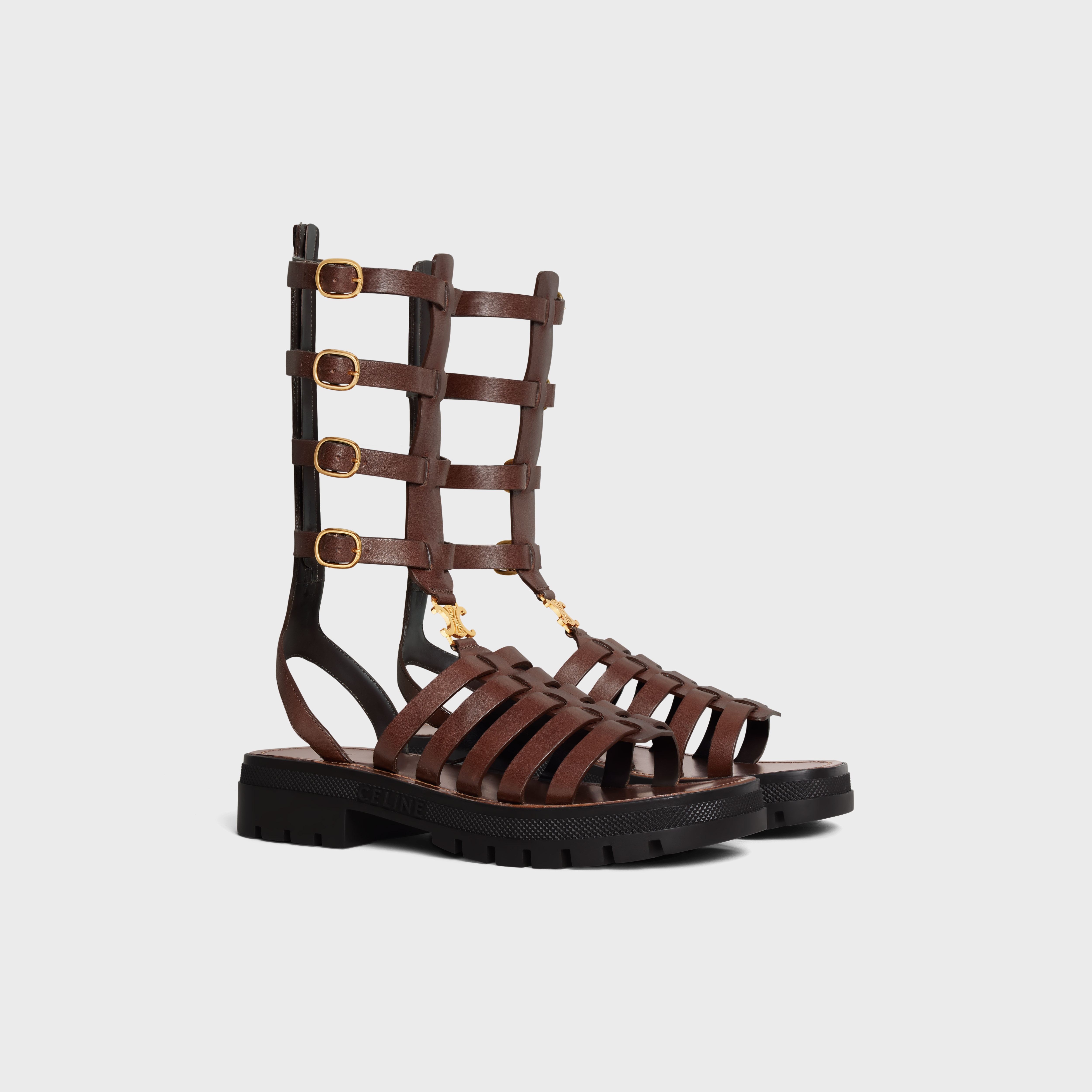 CLEA TRIOMPHE GLADIATOR MID SANDAL in CALFSKIN & VEGETAL TANNING - 2