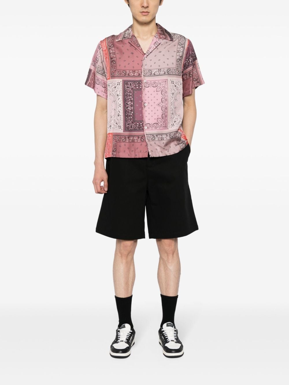 logo-embroidered cotton shorts - 2