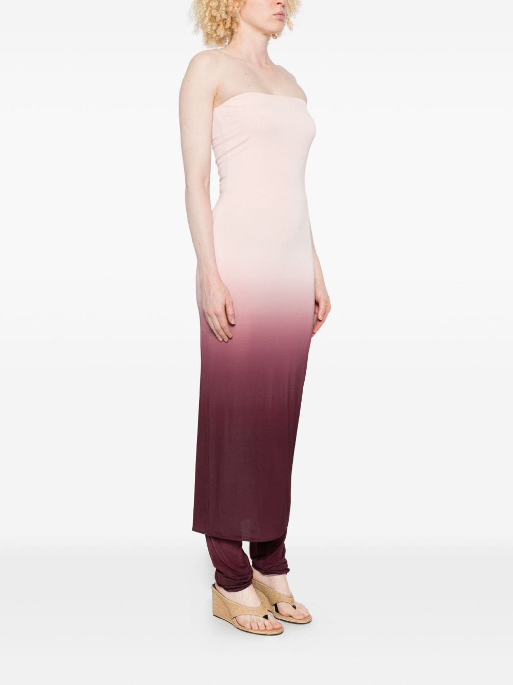 strapless knitted midi dress - 3