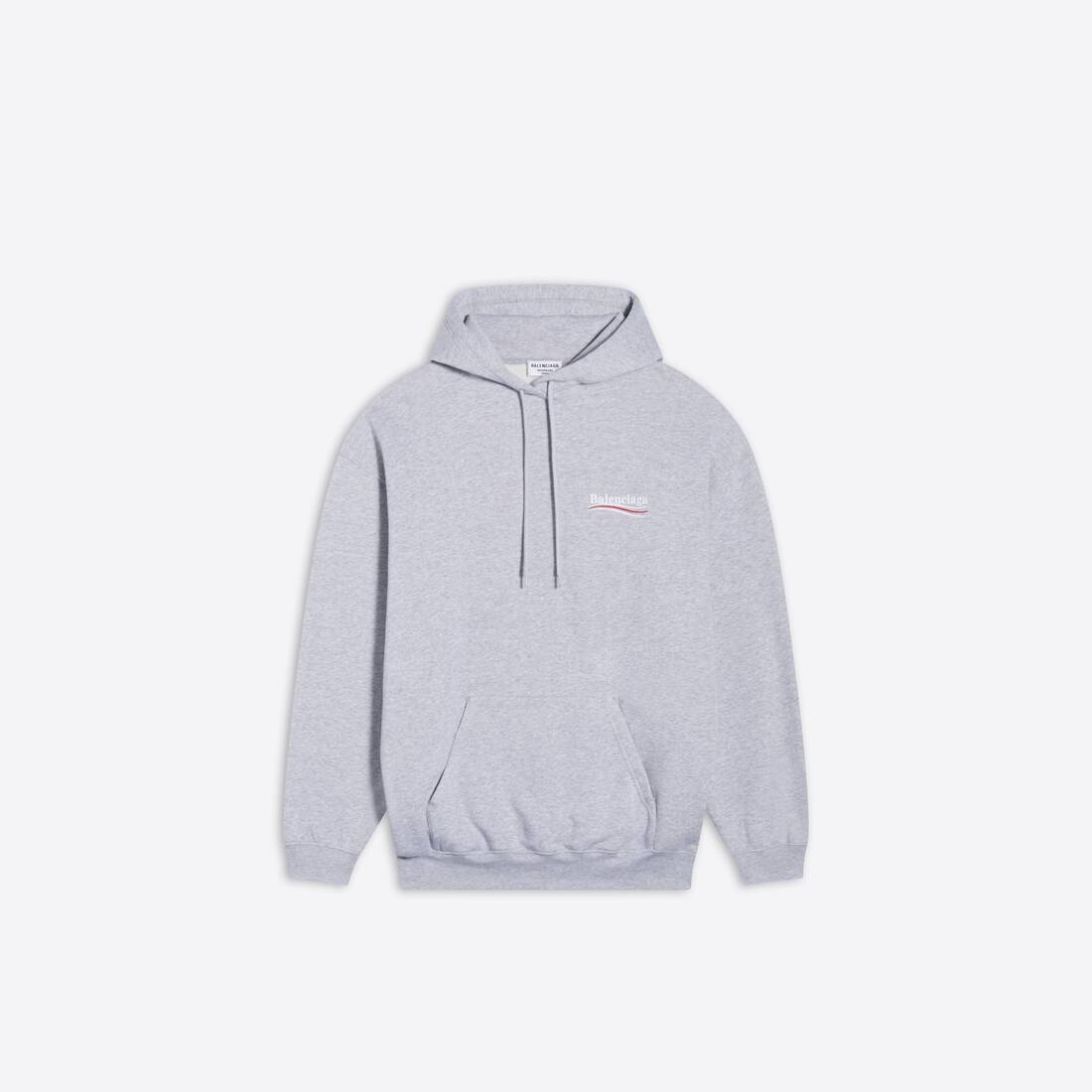 Men's Political Campaign Hoodie Medium Fit in Grey - 1