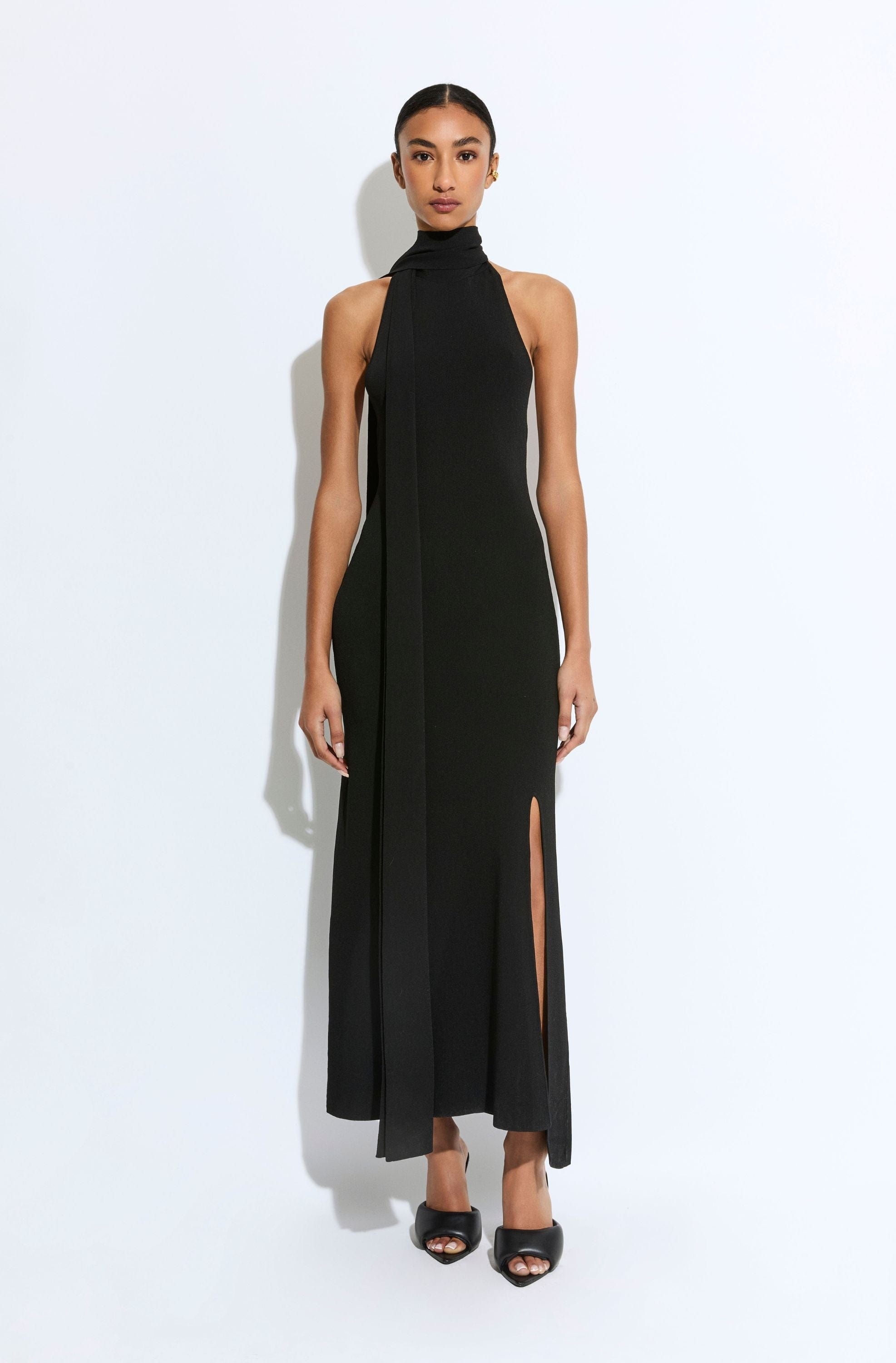 Matte Viscose Halterneck Dress - 2