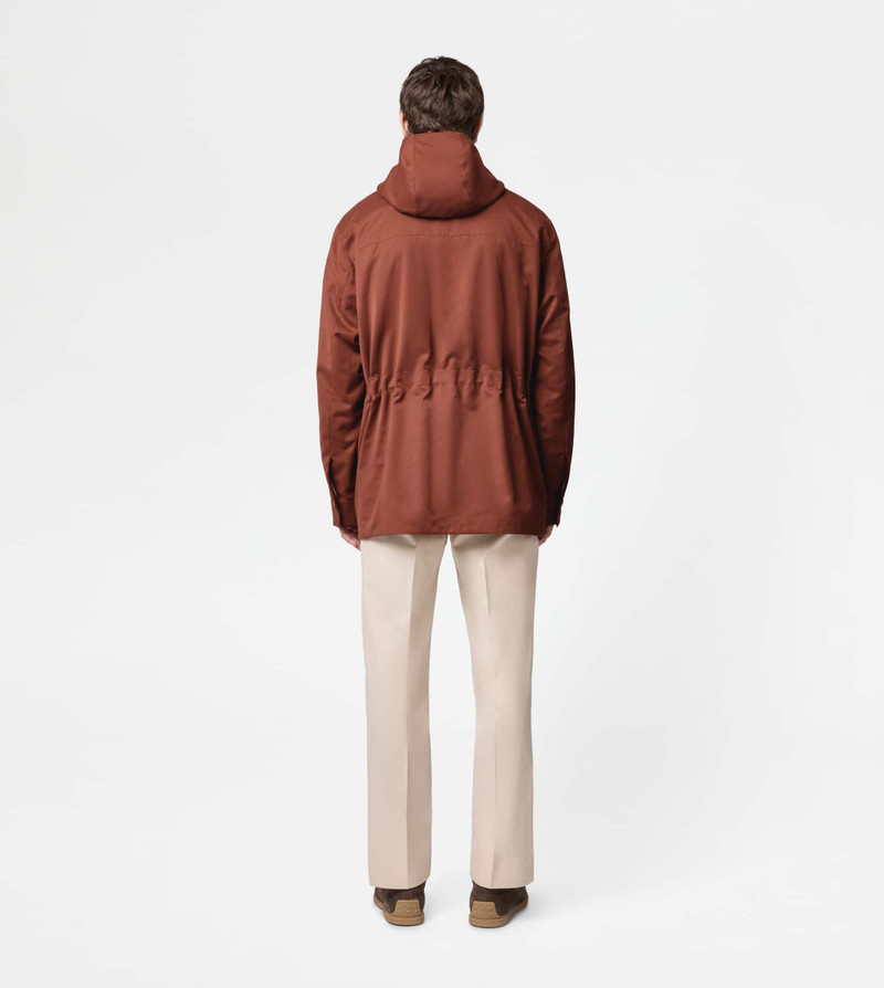 SHORT PARKA IN TECHNICAL CANVAS - BROWN 4