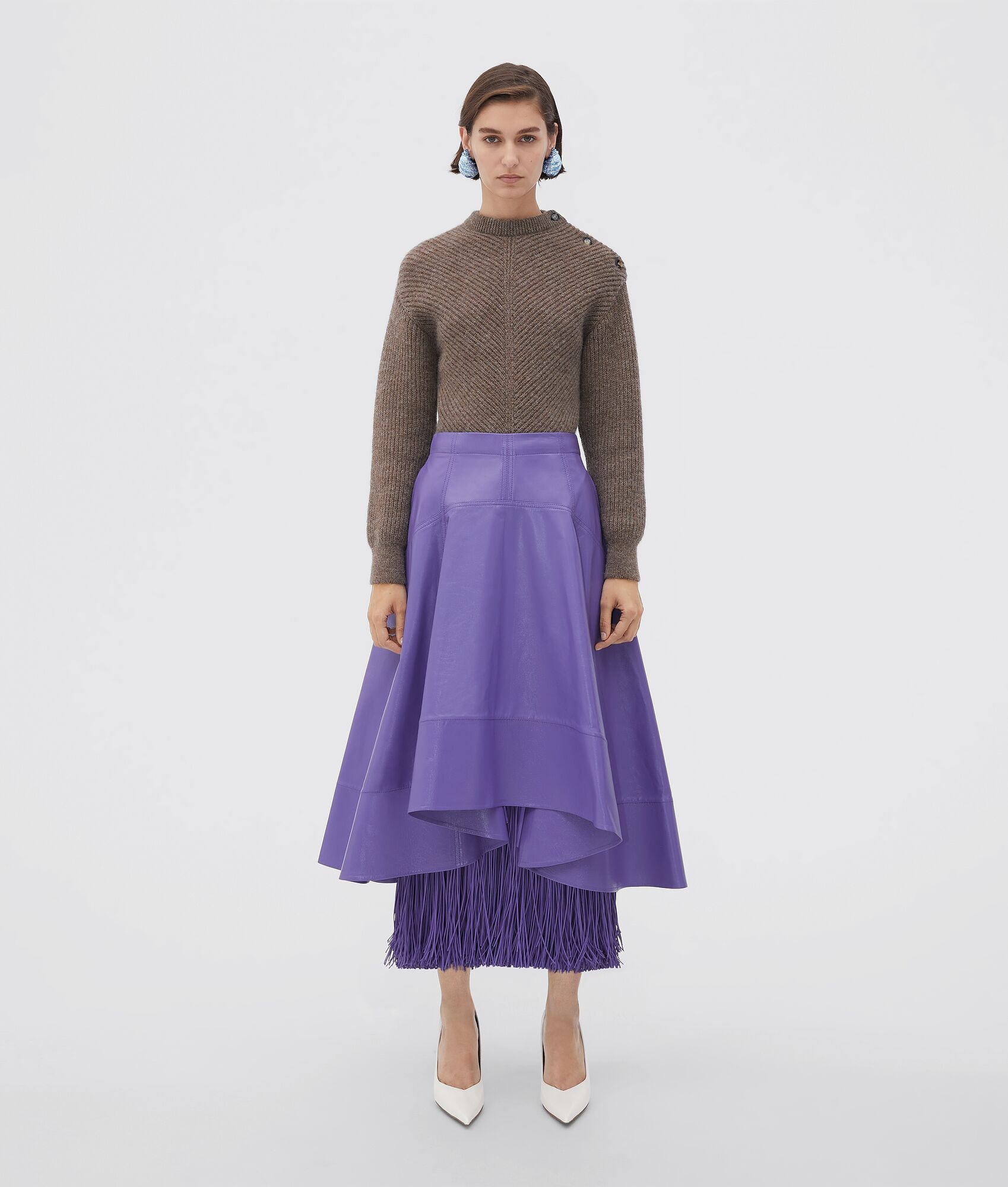 スカート BOTTEGA VENETA Woman Skirt Violet 832869V5C60 6840 Bottega Veneta shiny leather skirt | REVERSIBLE