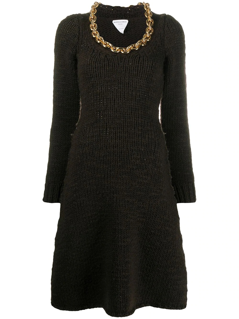 chain-link detail knitted dress - 1