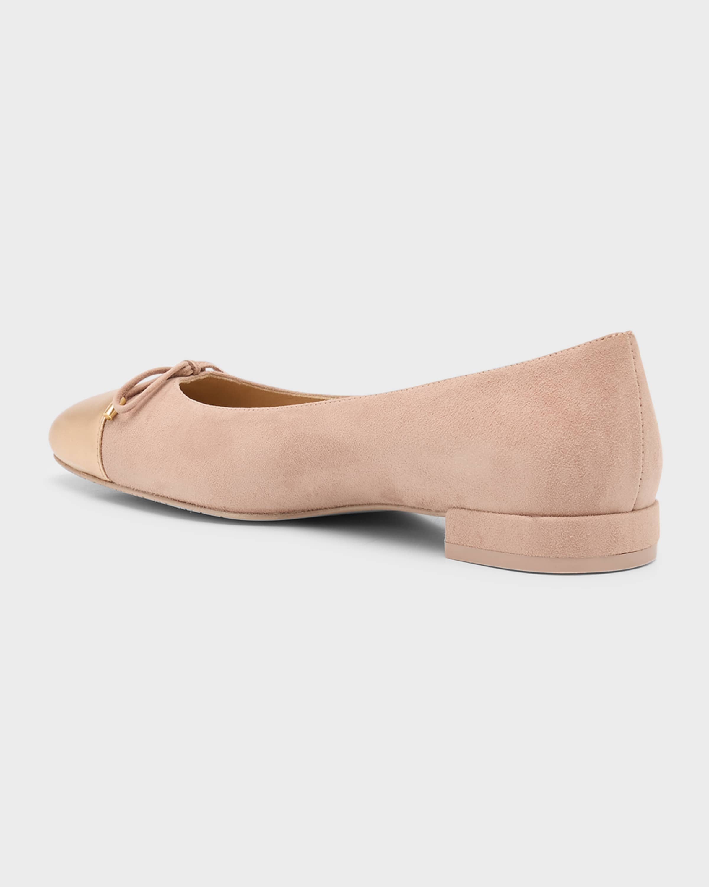 Sleek Bicolor Bow Ballerina Flats - 4