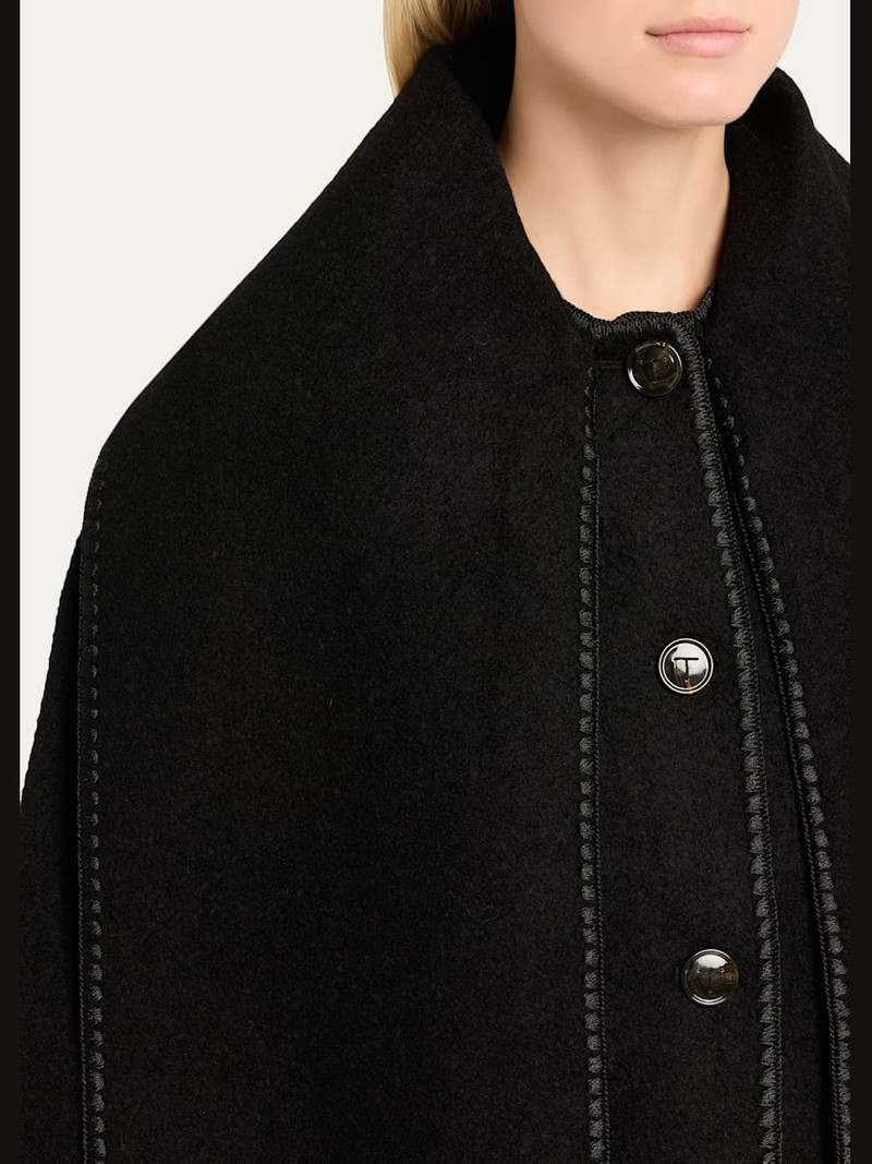 TOTEME Fringe Embroidered Scarf Wool Jacket outlook